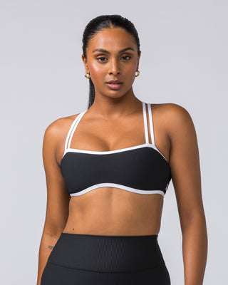 Curves Rib Bralette - Black / White-Bralettes-XS-112373BLK-XS-MNAPPRL27727-1-Muscle Nation