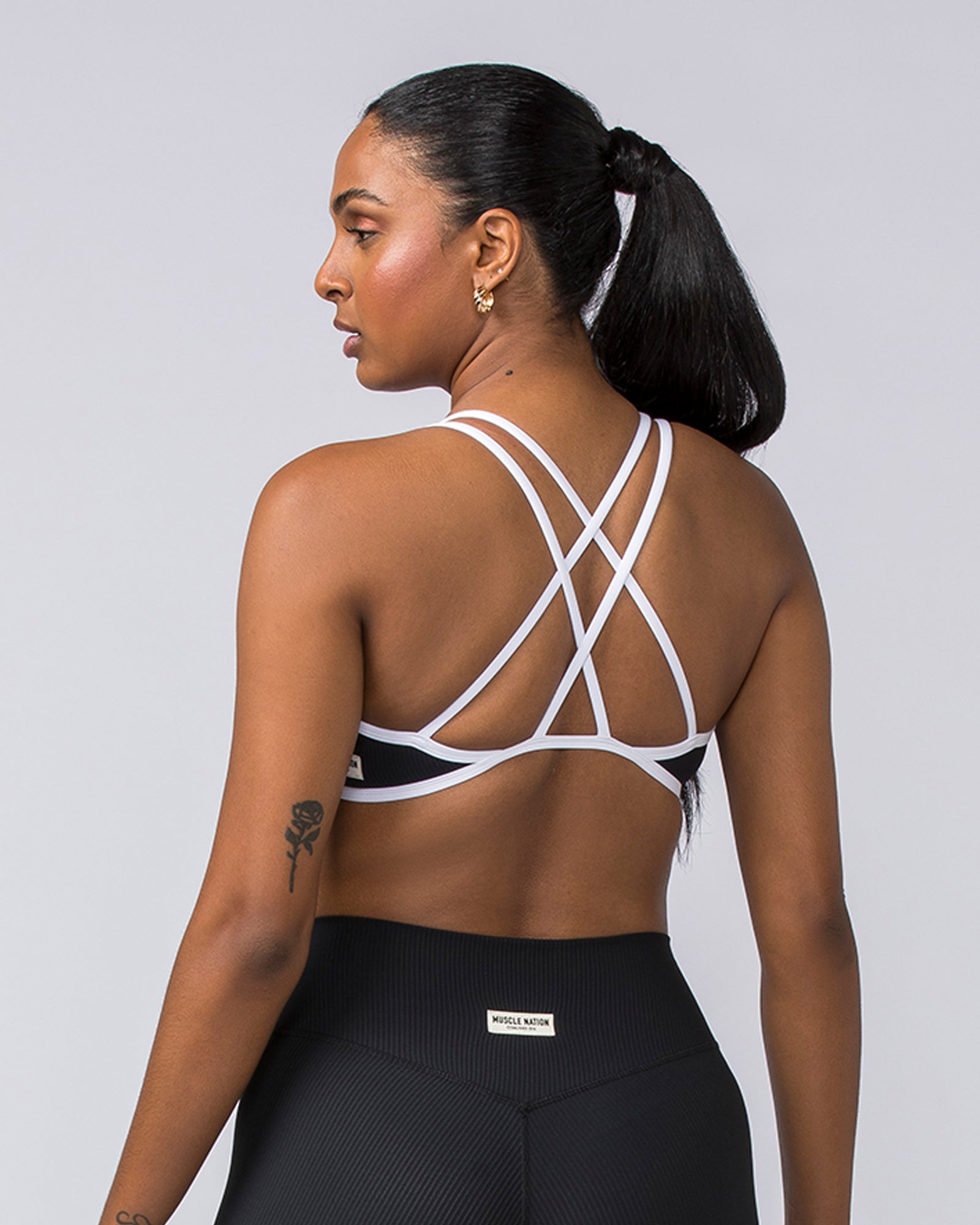 Curves Rib Bralette - Black / White