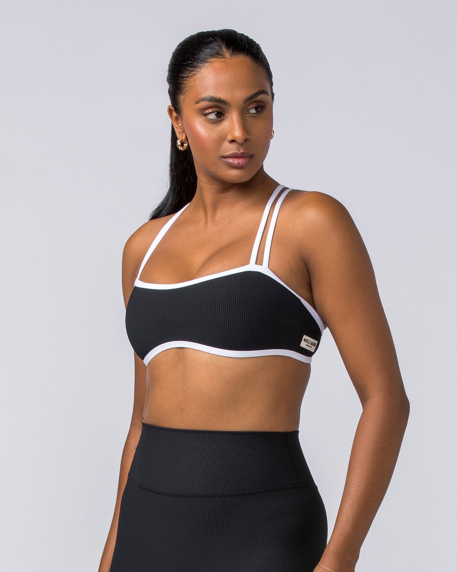 Curves Rib Bralette - Black / White