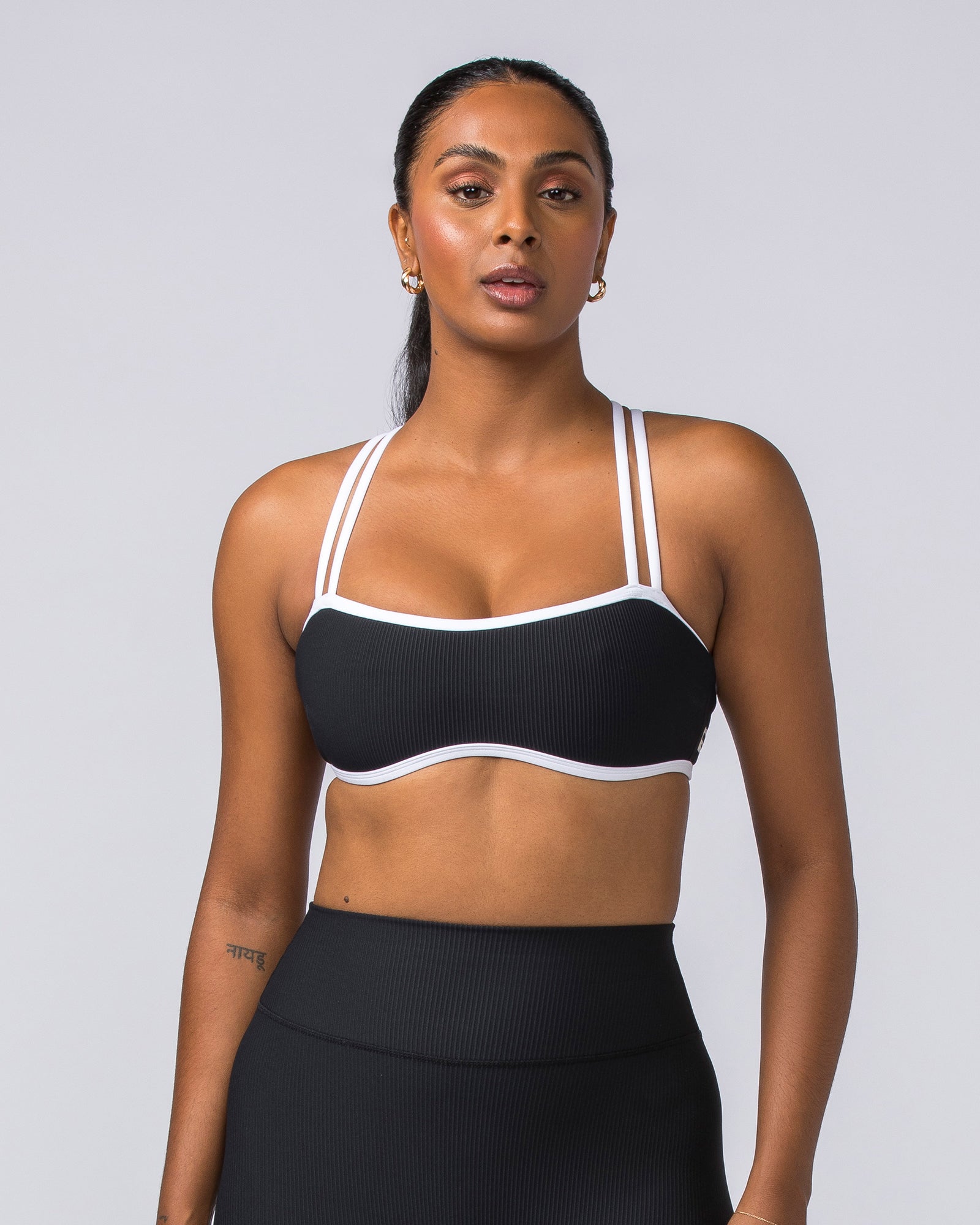 Curves Rib Bralette - Black / White