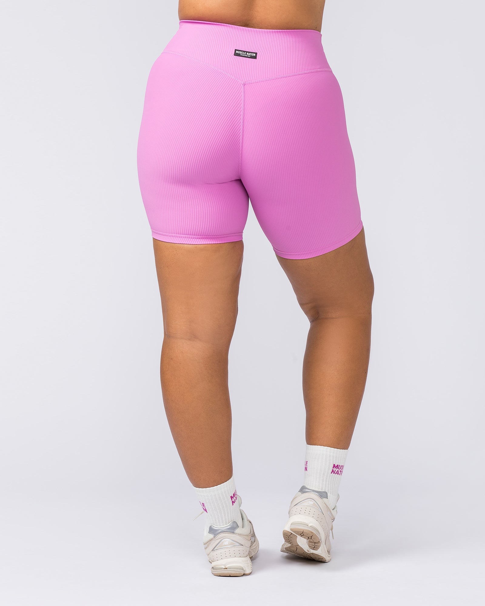 Zero Rise Rib Bike Shorts - Fondant Pink