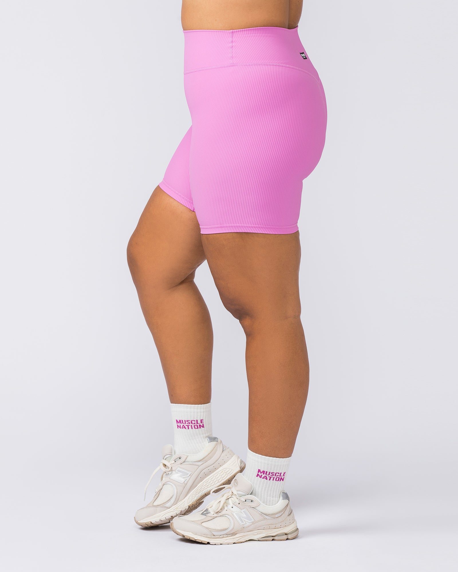 Zero Rise Rib Bike Shorts - Fondant Pink