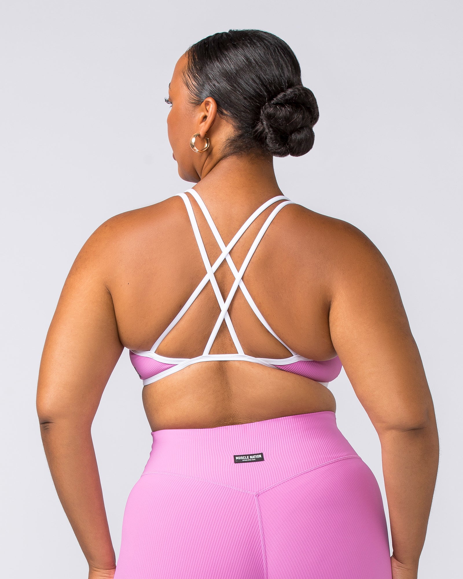 Curves Rib Bralette - Fondant Pink