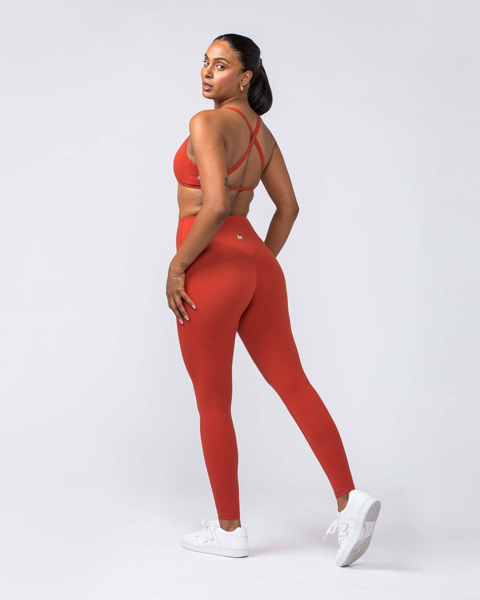 Red Ankle Length Leggings - Meera Tailor