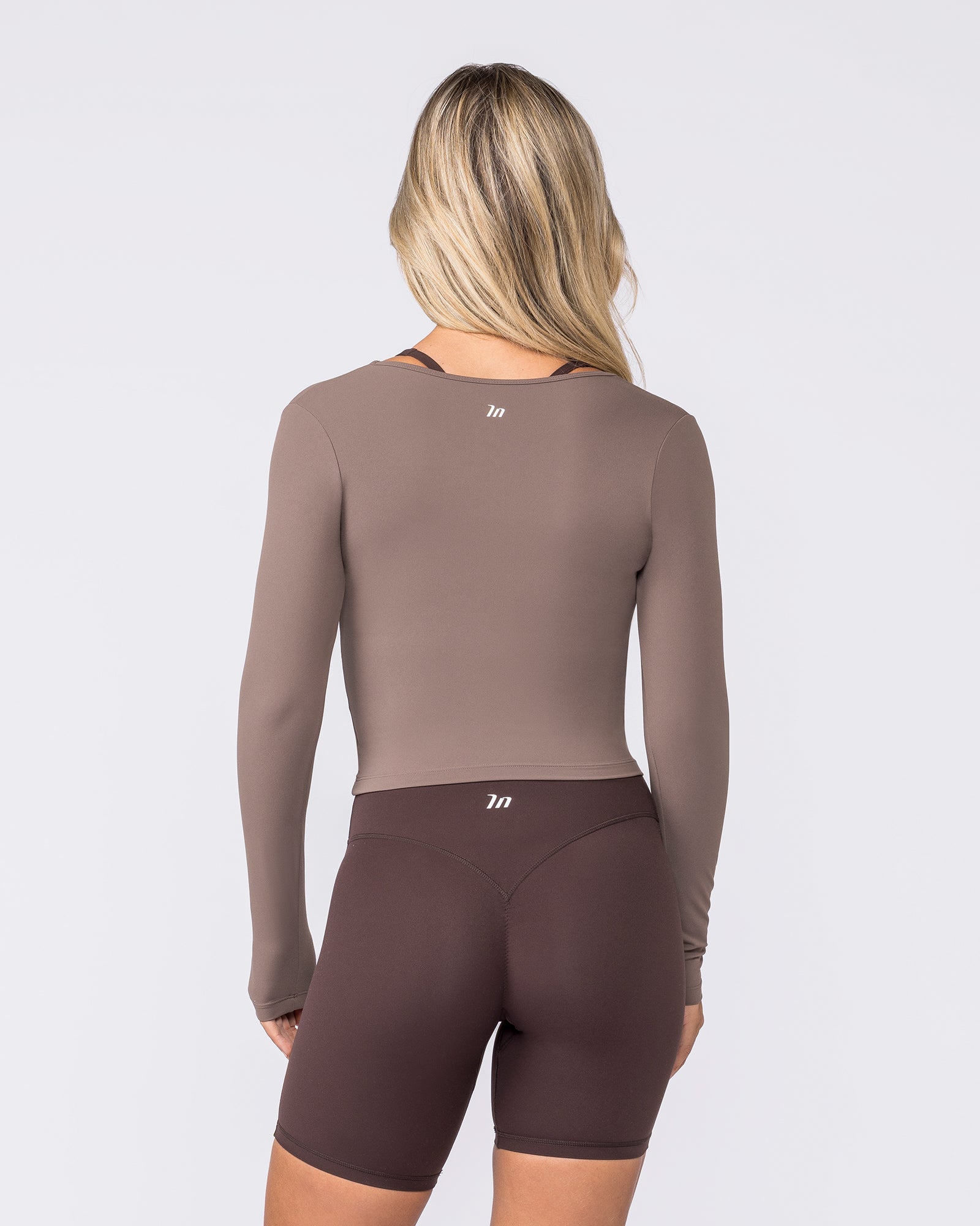 Base Long Sleeve Top - Taupe-Tops-XXS-032609TAUPE-XXS-MNAPPRL49147-4-Muscle Nation