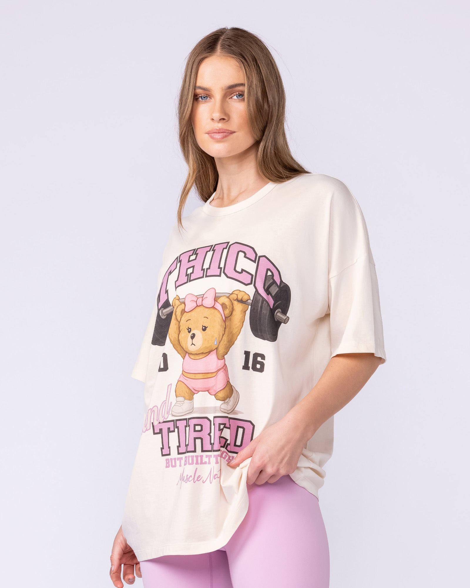 Bear Minimum Oversized Tee - Travertine-T-Shirts-XXS-112575TRAV-XXS-MNAPPRL45617-3-Muscle Nation