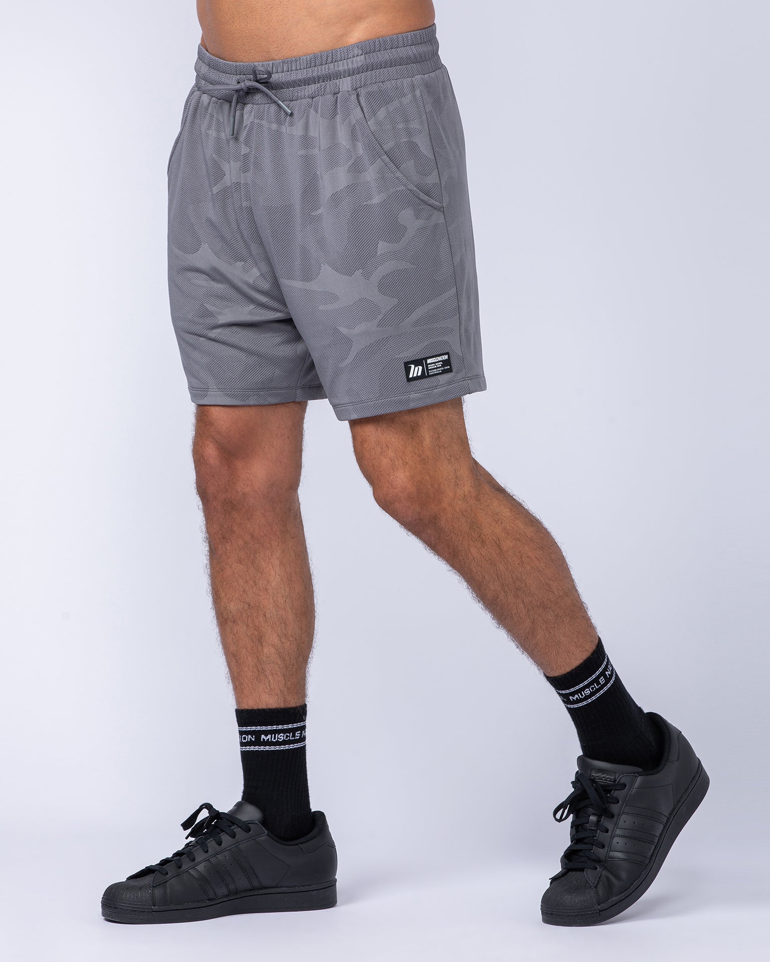 Tech Camo Lay Up 5" Shorts - Light Grey Camo-Shorts-S-112431LGRYCAMO-S-MNAPPRL35564-4-Muscle Nation