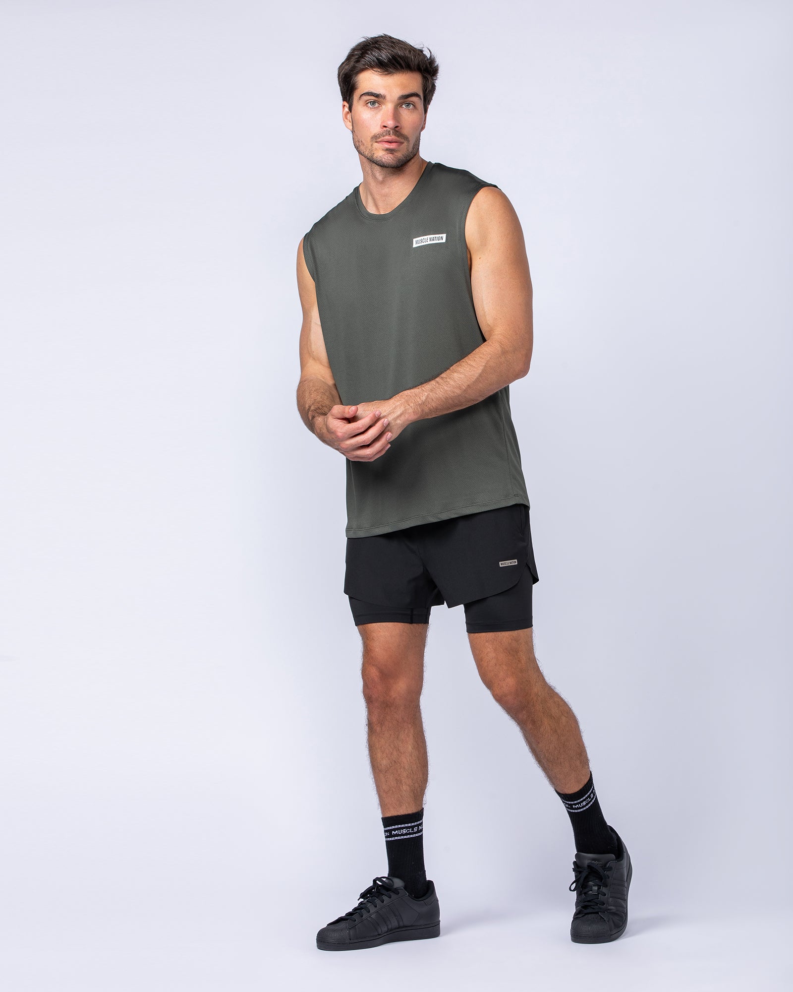 Relaxed Active Tank - Dark Khaki