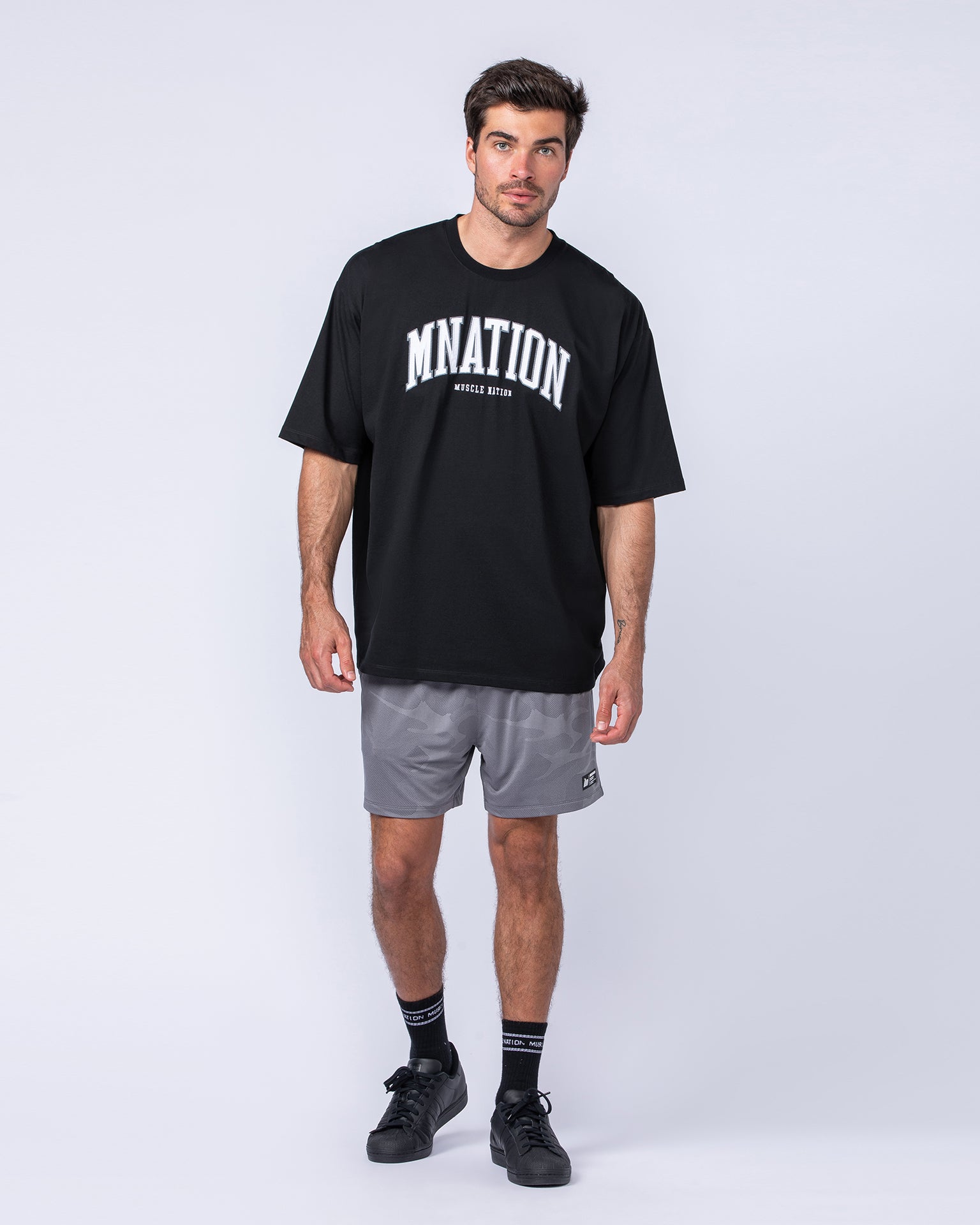 MN Varsity Oversized Tee - Black-T-Shirts-XS-1124213BLK-XS-MNAPPRL40834-6-Muscle Nation