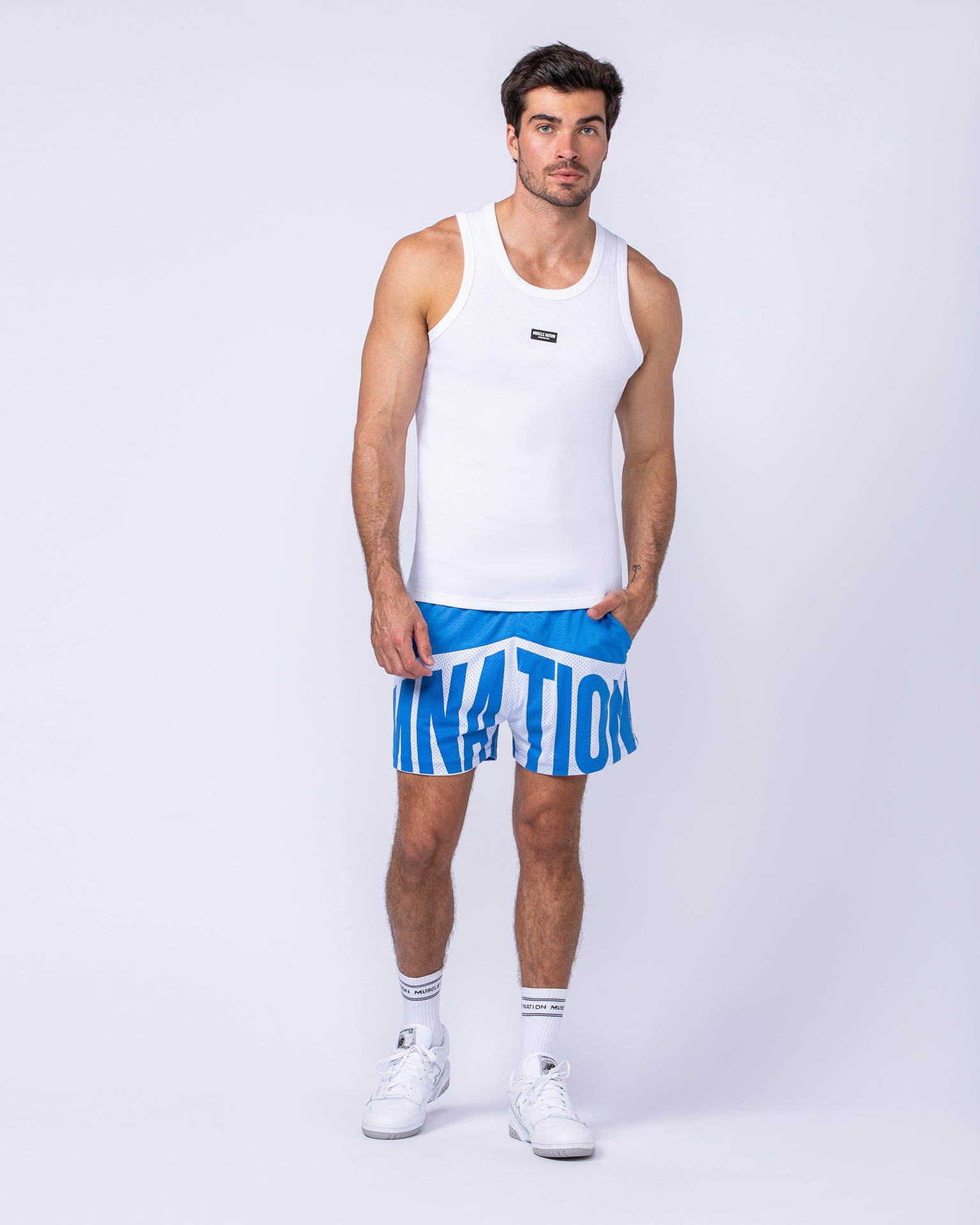 MNation Lay Up 3.5" Shorts - Azure Blue-Shorts-S-112436AZRBLU-S-MNAPPRL35676-6-Muscle Nation