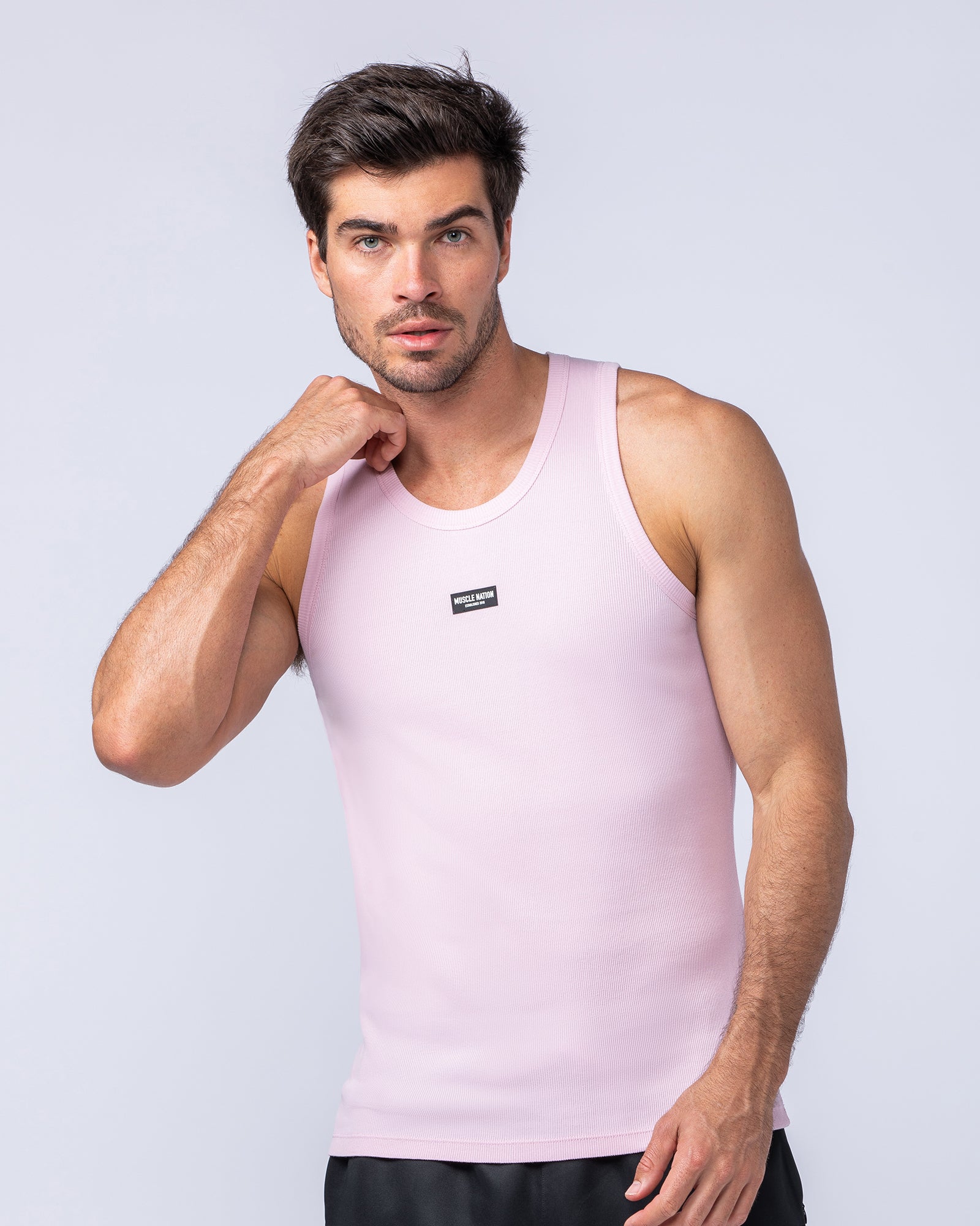 Rib Fitted Training Tank - Soft Pink