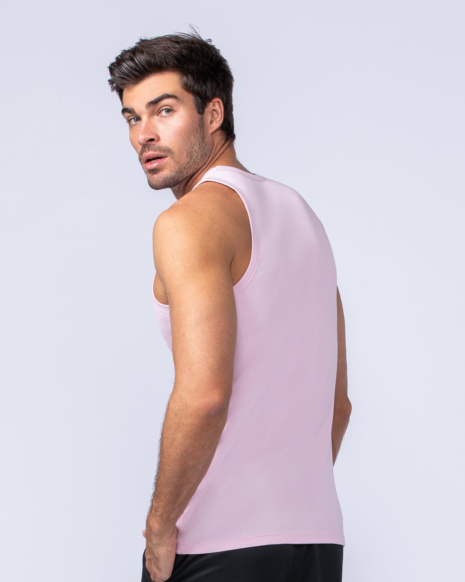 Rib Fitted Training Tank - Soft Pink