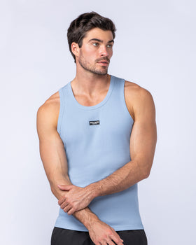 Rib Fitted Training Tank - Sky Blue