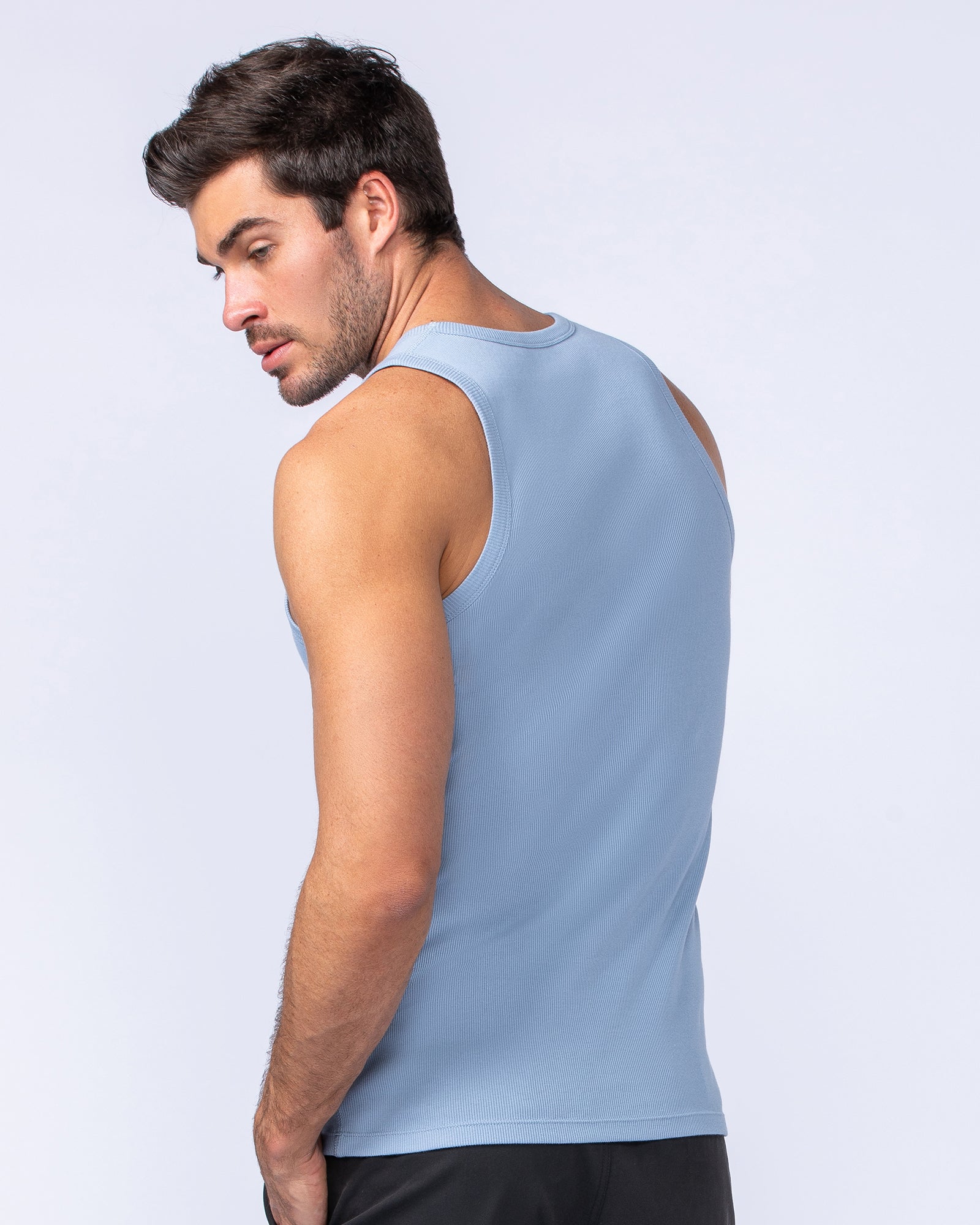 Rib Fitted Training Tank - Sky Blue