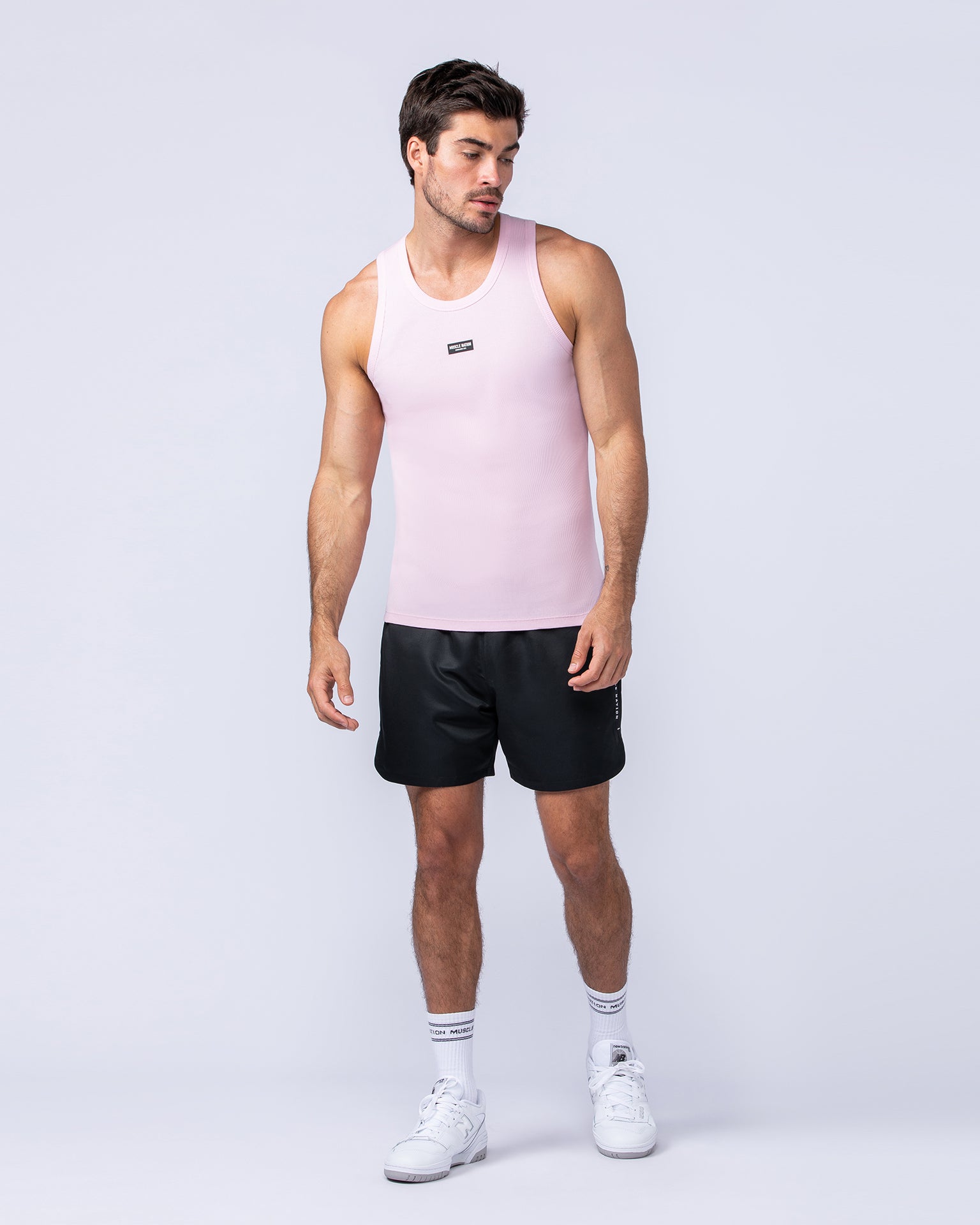 Rib Fitted Training Tank - Soft Pink-Singlets & Tanks-S-1124126SFTP-S-MNAPPRL35031-5-Muscle Nation
