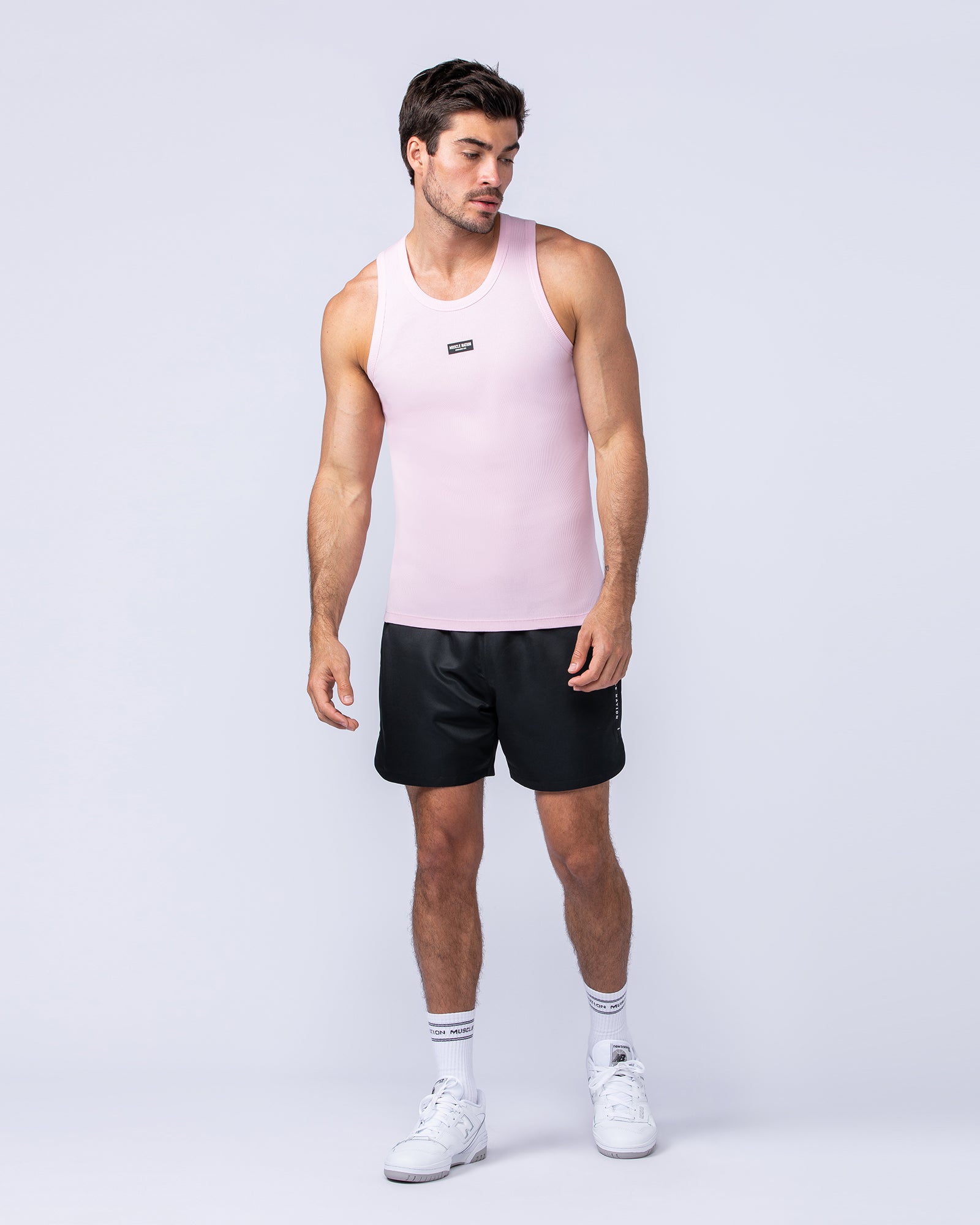 Rib Fitted Training Tank - Soft Pink