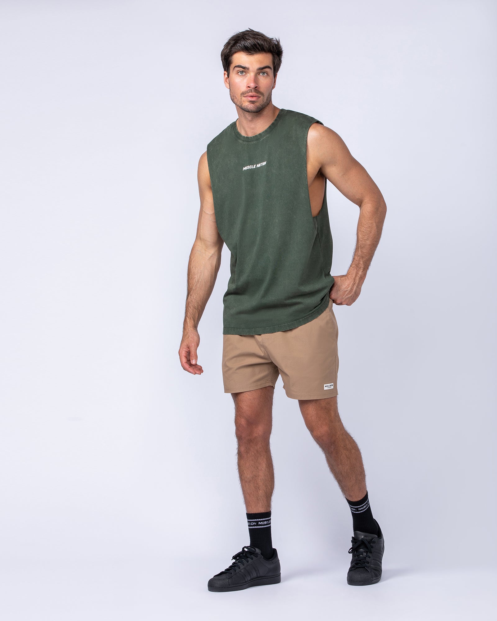 Boxy Vintage Tank - Dark Khaki