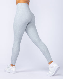 Zero Rise Rib Ankle Length Leggings - Grey Marl