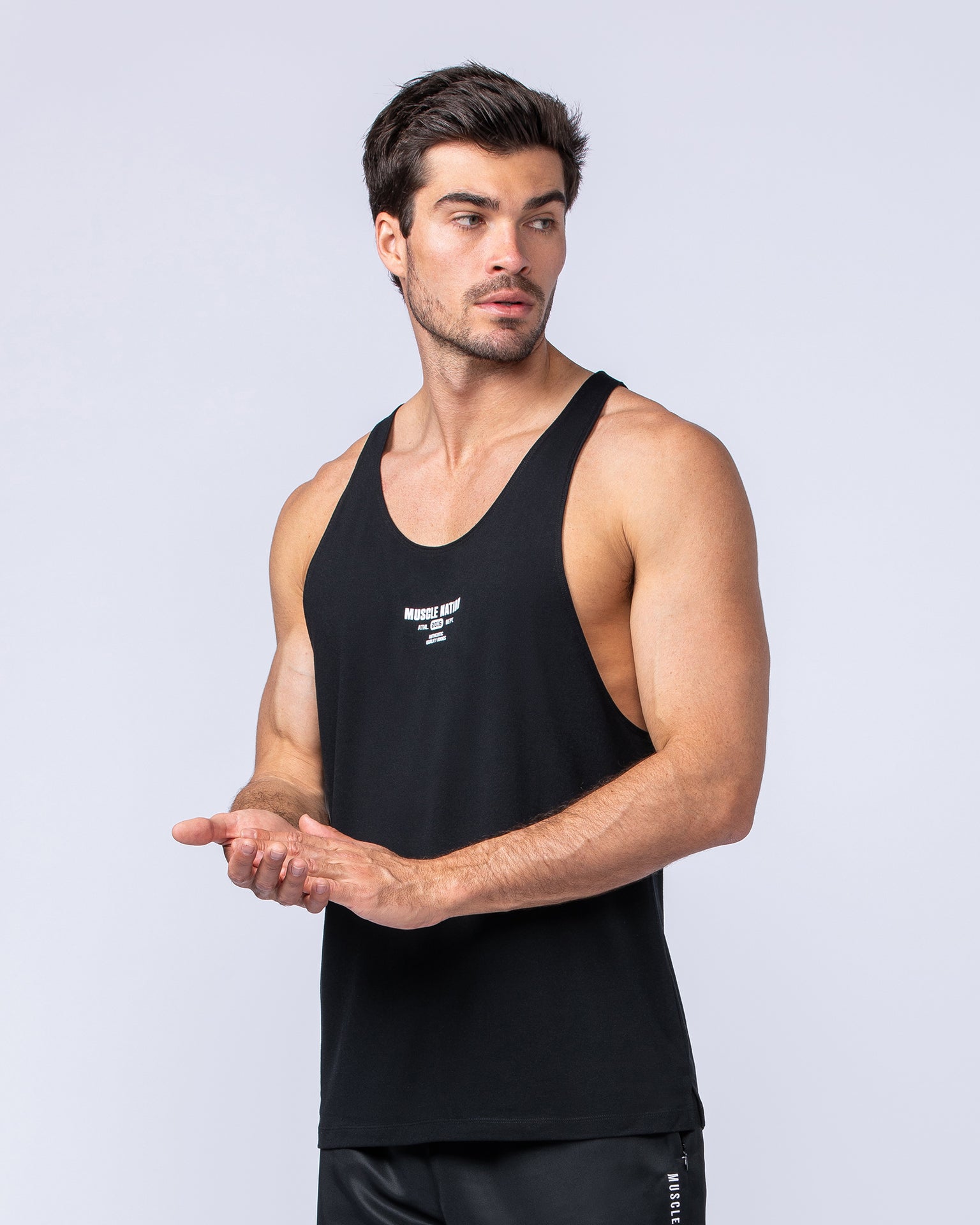 Core Training Tank - Black-Singlets & Tanks-S-112469BLK-S-MNAPPRL34975-2-Muscle Nation