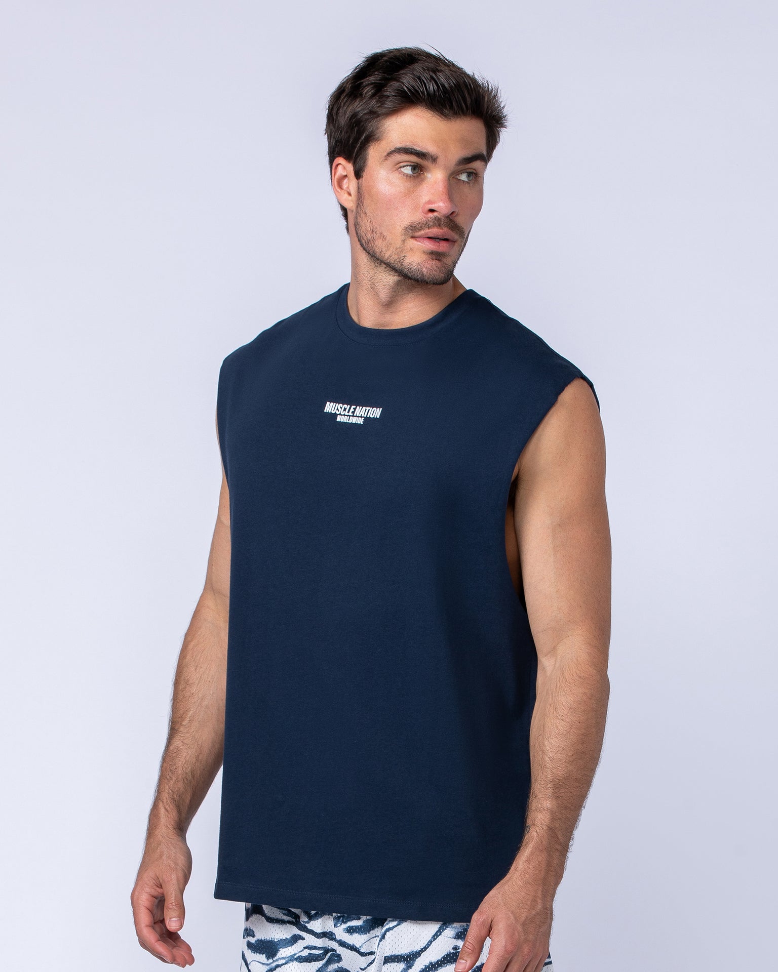 Worldwide Muscle Tank - Navy-Singlets & Tanks-S-082441NAVY-S-MNAPPRL34870-2-Muscle Nation