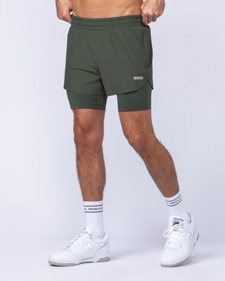 Hybrid 3" Shorts - Dark Khaki-Shorts-S-112464DKHAKI-S-MNAPPRL35368-1-Muscle Nation
