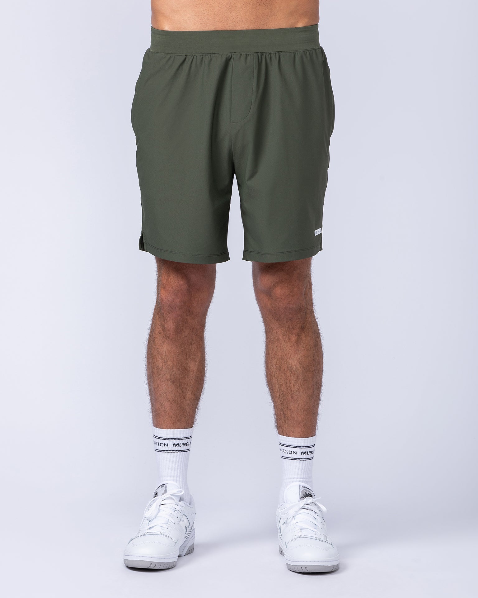 On Repeat Training 7" Shorts - Dark Khaki-Shorts-S-112465DKHAKI-S-MNAPPRL35697-2-Muscle Nation