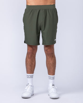 On Repeat Training 7" Shorts - Dark Khaki-Shorts-S-112465DKHAKI-S-MNAPPRL35697-2-Muscle Nation