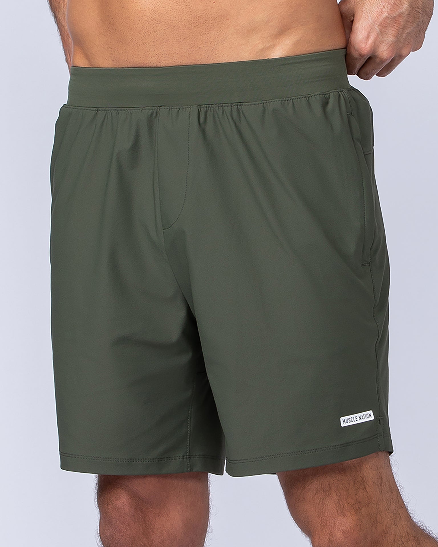 On Repeat Training 7" Shorts - Dark Khaki-Shorts-S-112465DKHAKI-S-MNAPPRL35697-1-Muscle Nation