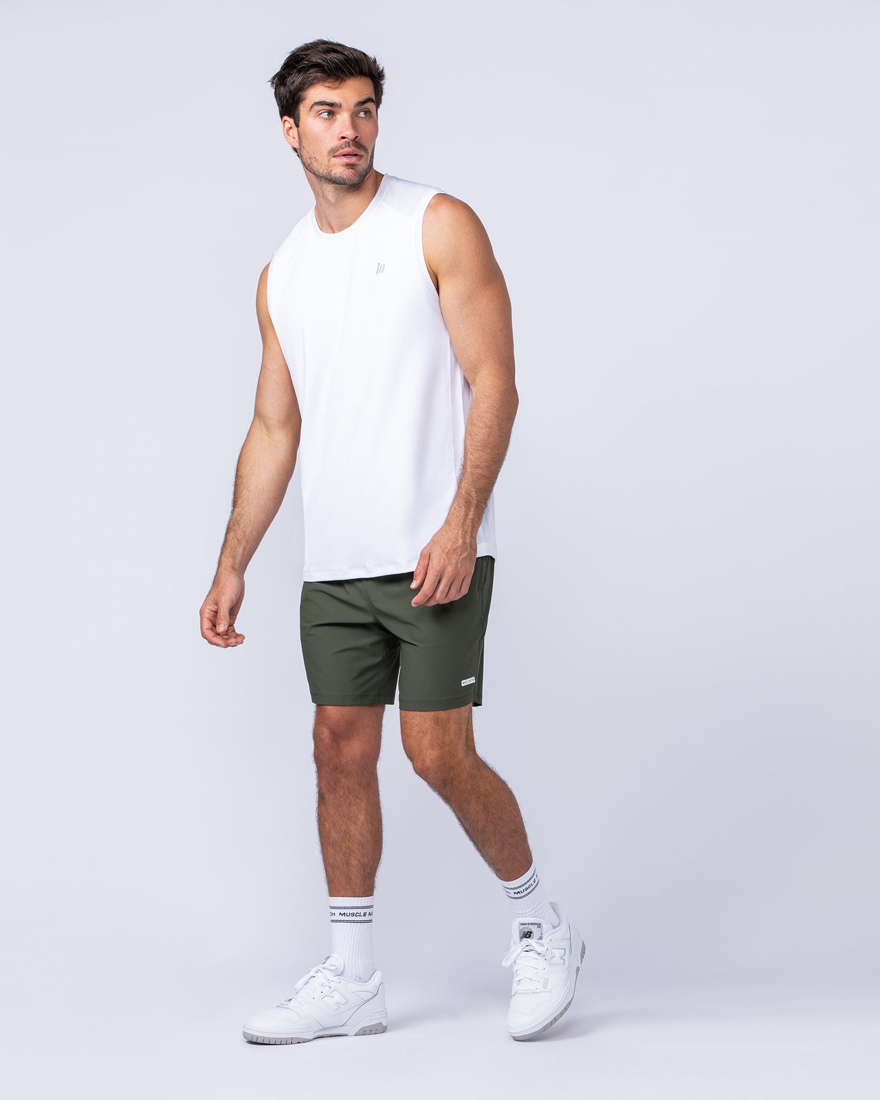 On Repeat Training 7" Shorts - Dark Khaki-Shorts-S-112465DKHAKI-S-MNAPPRL35697-6-Muscle Nation