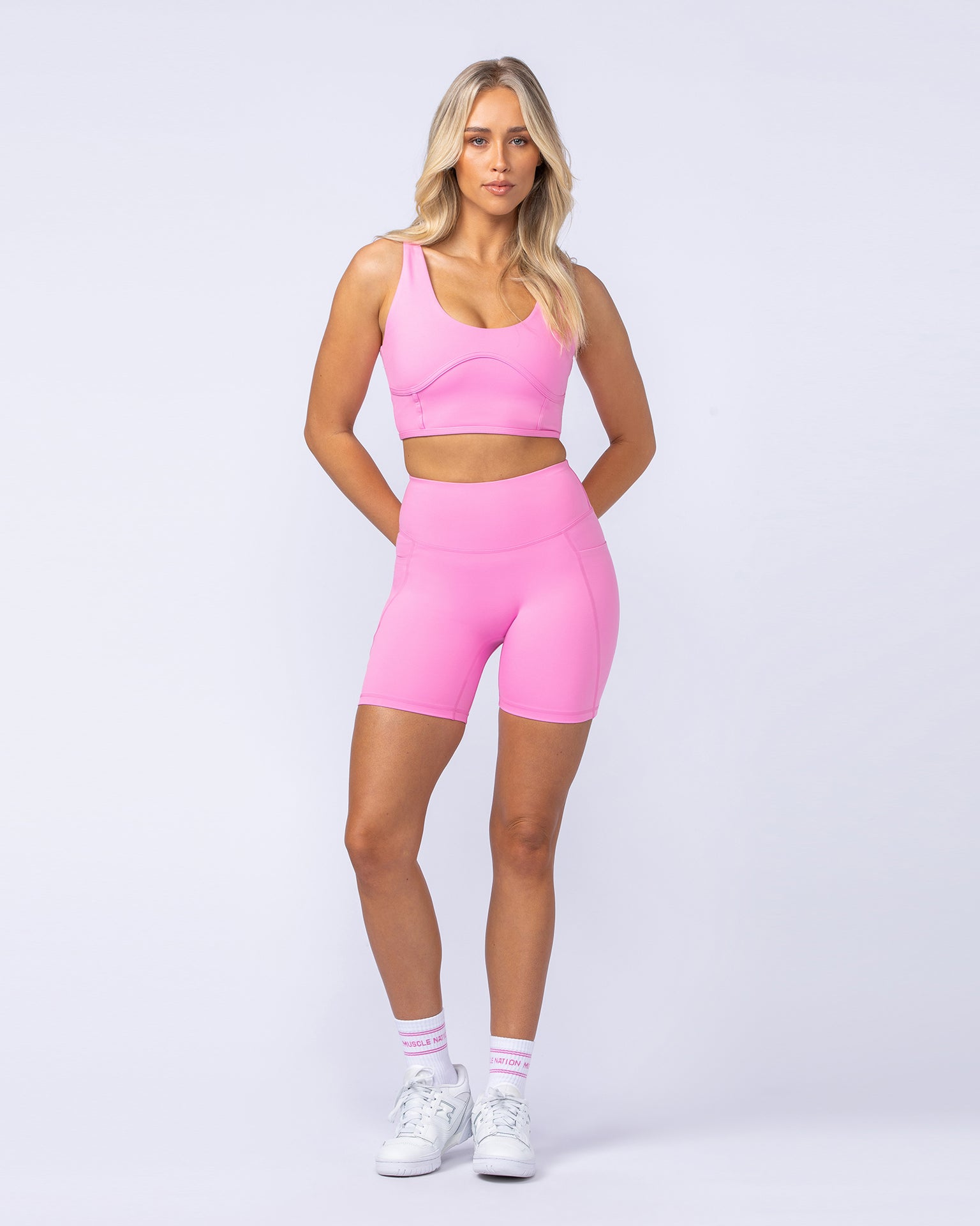 Limitless Longline Bra - Hollywood Pink-Sports Bras-XXS-112401HWPNK-XXS-MNAPPRL32767-5-Muscle Nation