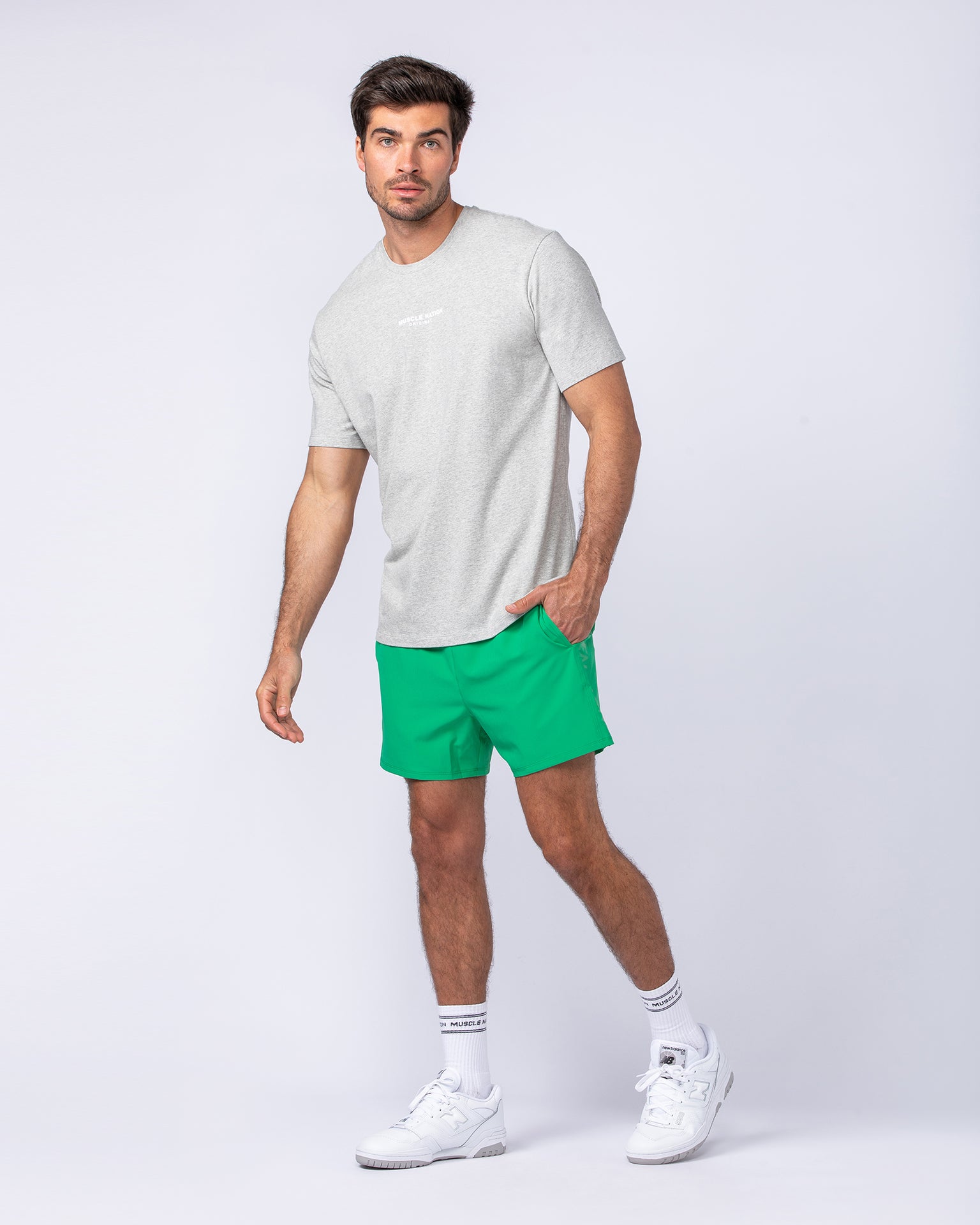 Staple Condition Tee - Grey Marl-T-Shirts-S-112483GRYMRL-S-MNAPPRL35109-5-Muscle Nation