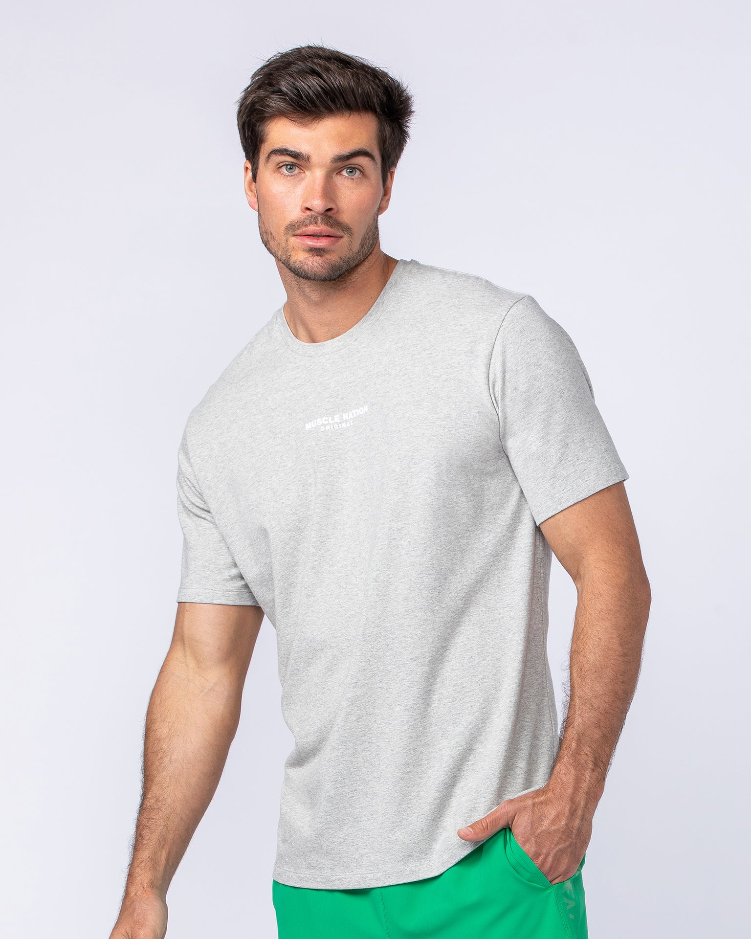 Staple Condition Tee - Grey Marl-T-Shirts-S-112483GRYMRL-S-MNAPPRL35109-4-Muscle Nation