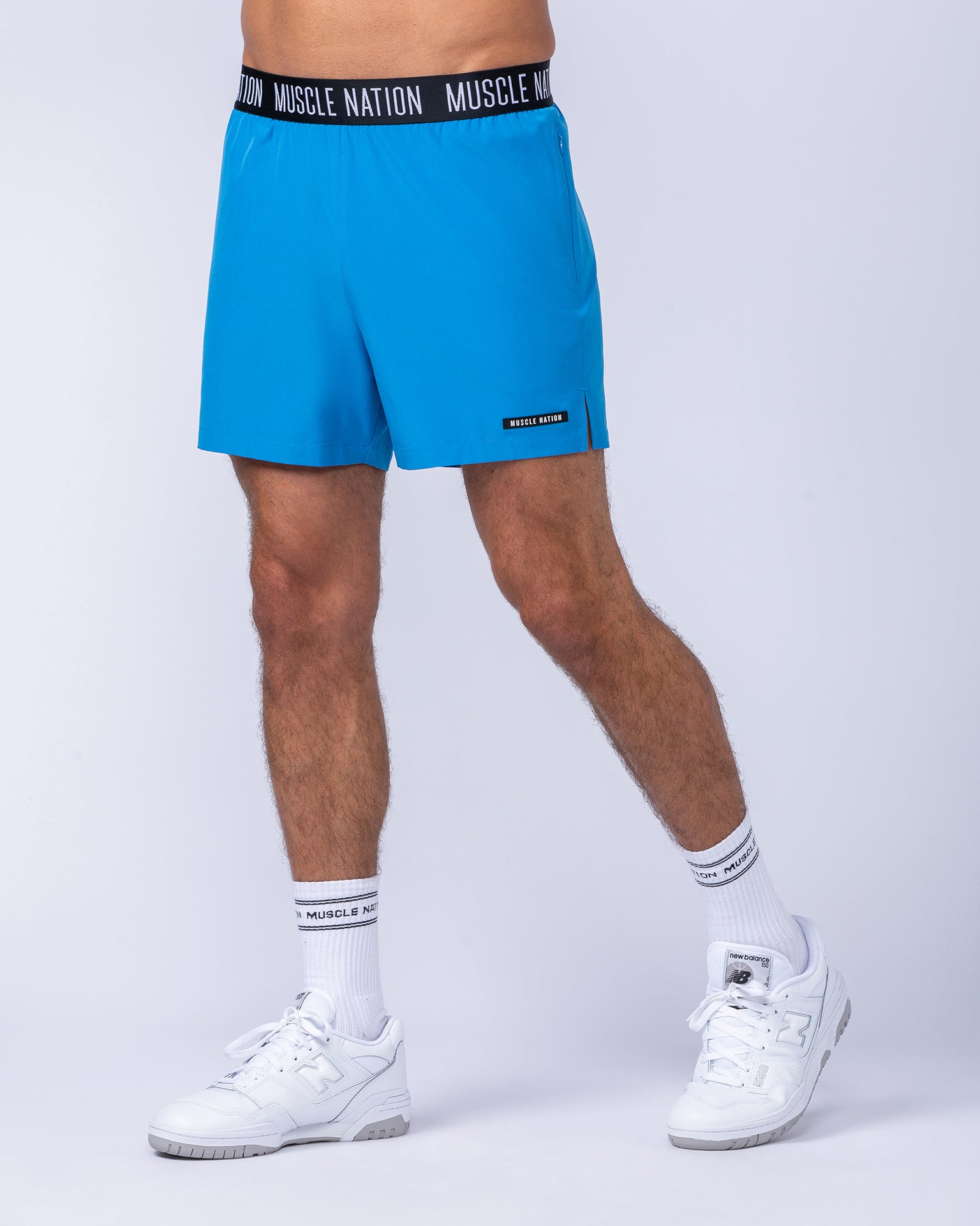 Level Up Training 4" Shorts - Azure Blue-Shorts-S-1124129AZRBLU-S-MNAPPRL35466-3-Muscle Nation