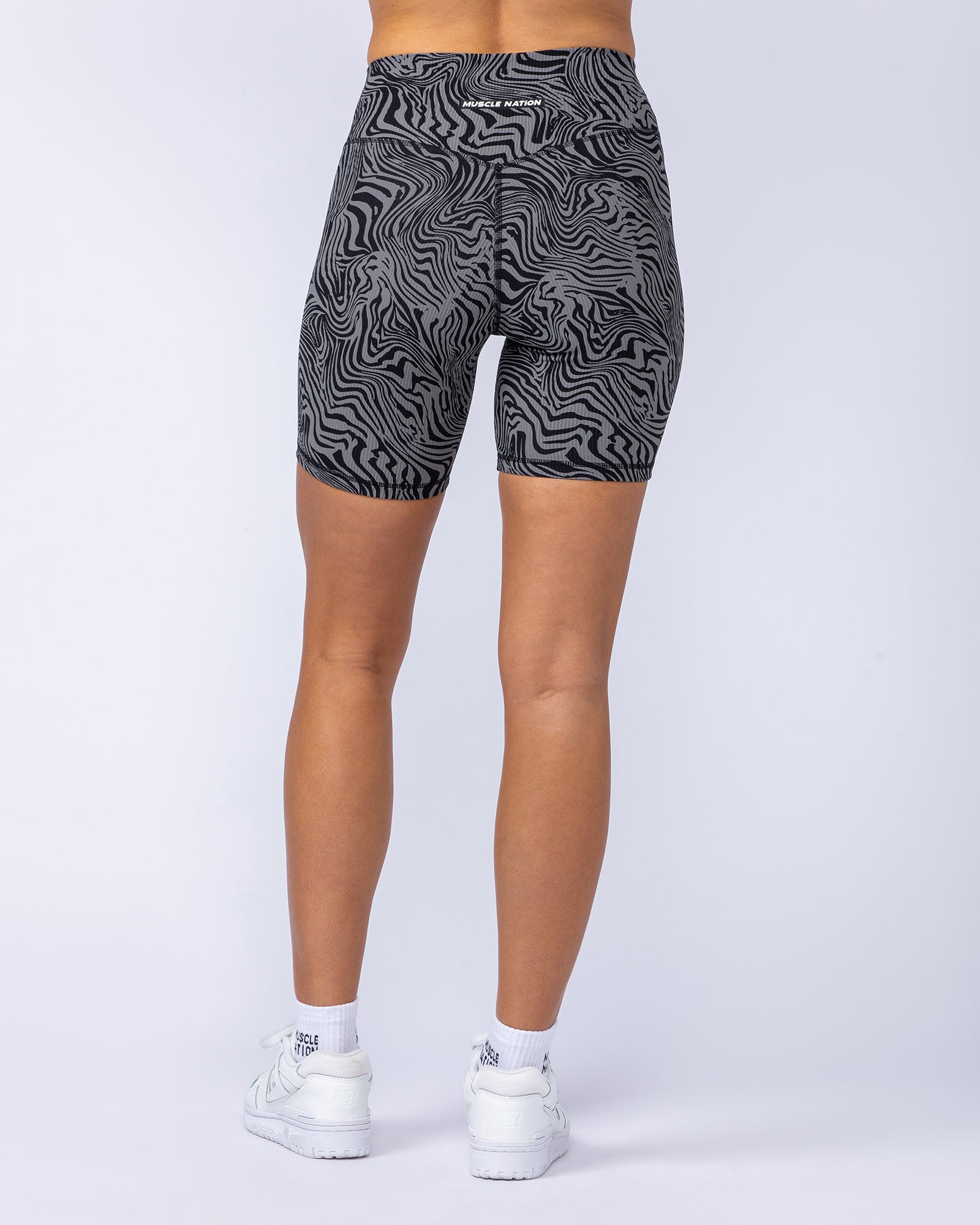 Zero Rise Rib Bike Shorts - Black Zebra