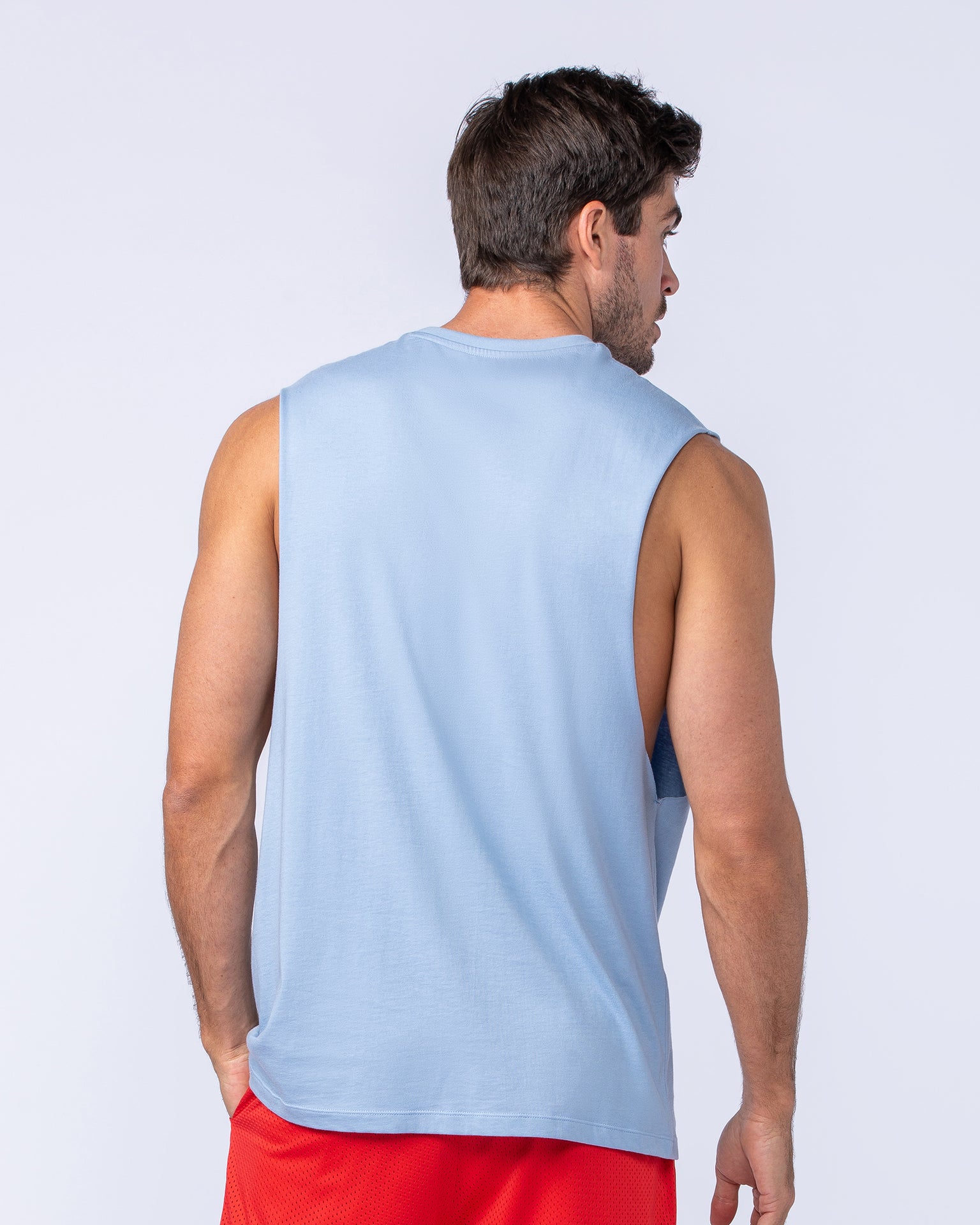 Drop Arm Tank - Sky Blue-Singlets & Tanks-S-112481SKYBLU-S-MNAPPRL34919-3-Muscle Nation