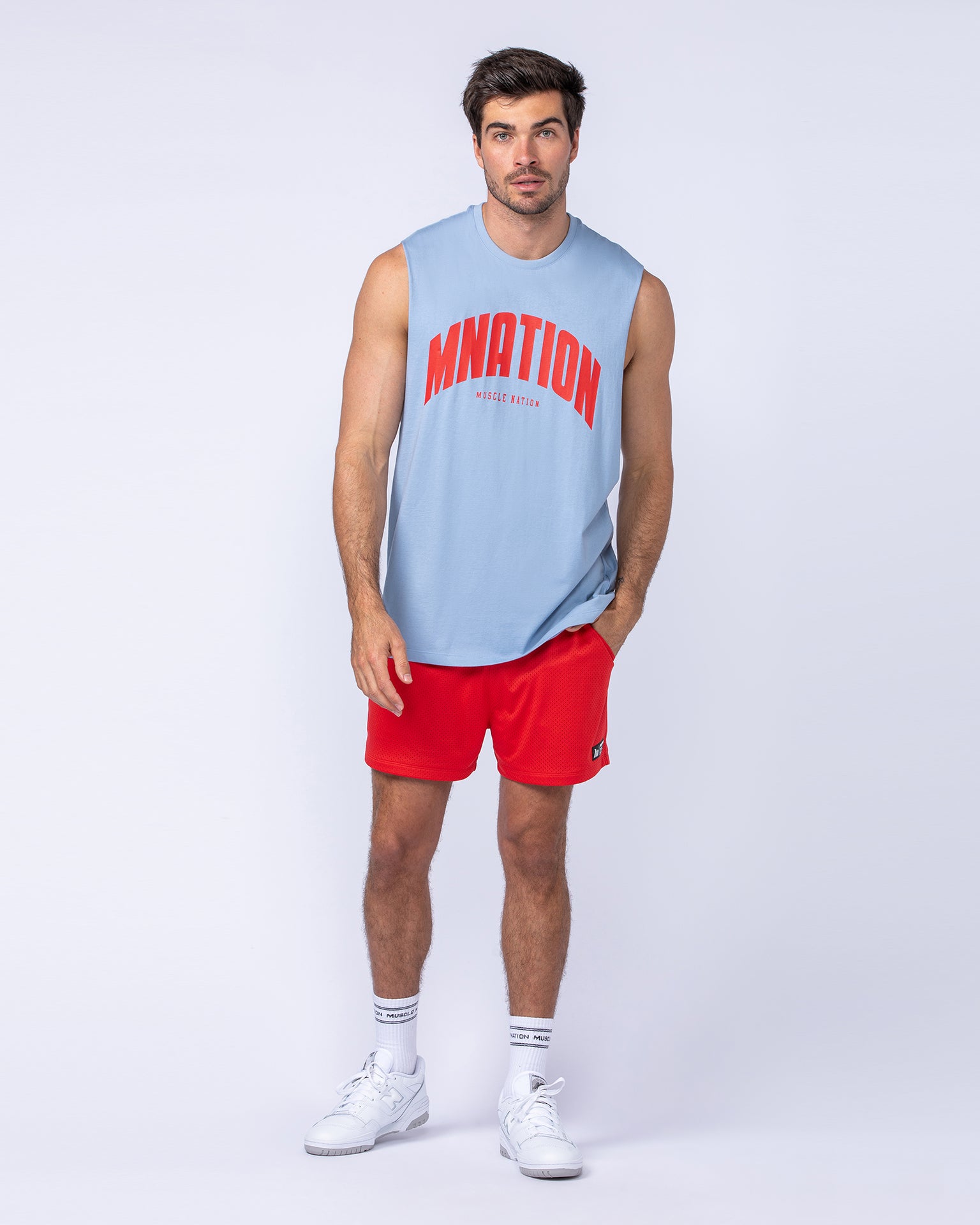 Drop Arm Tank - Sky Blue-Singlets & Tanks-S-112481SKYBLU-S-MNAPPRL34919-5-Muscle Nation