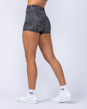 Zero Rise Rib Booty Shorts - Black Zebra