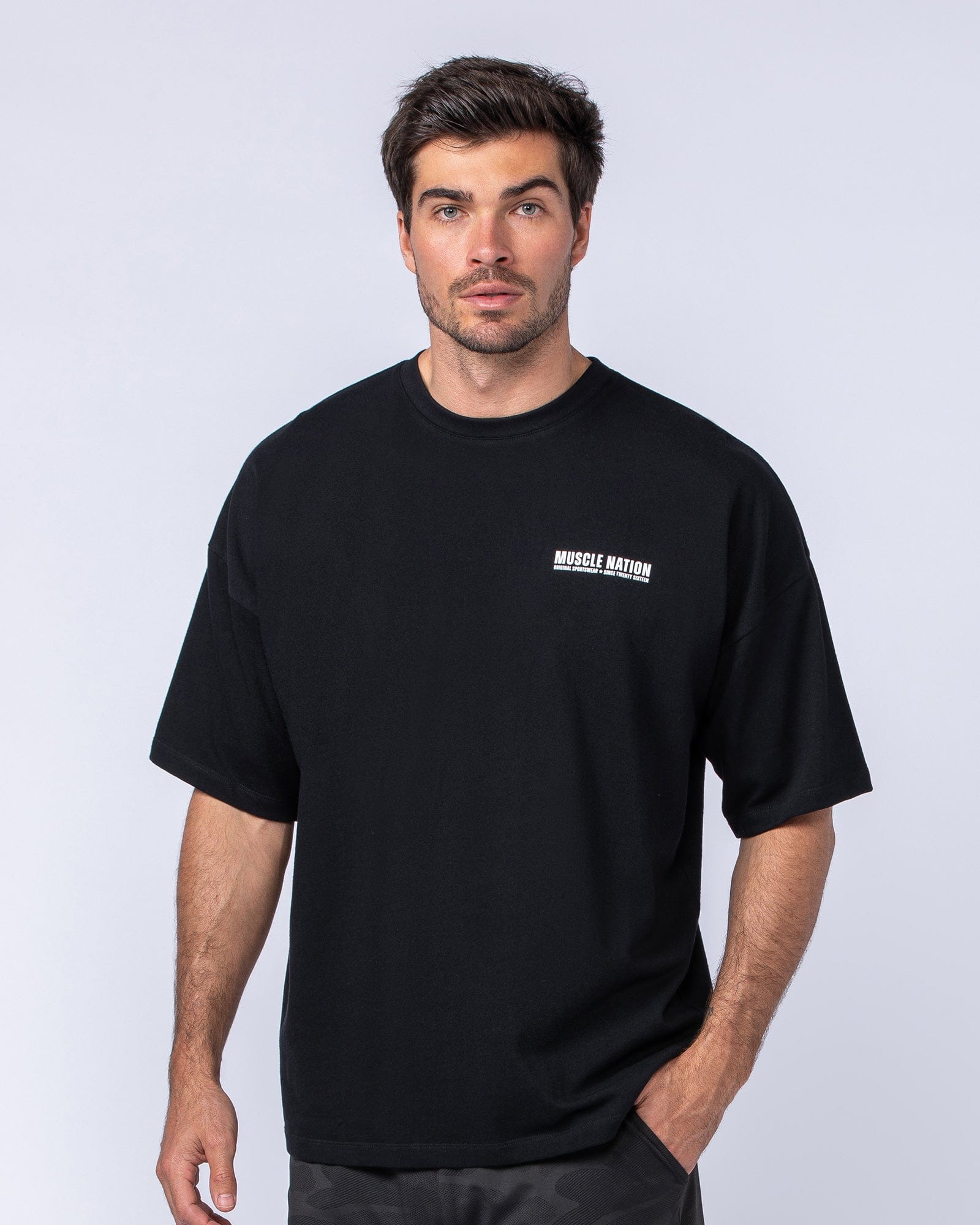 Original Oversized Boxy Tee Black | Men's Tee | Muscle Nation