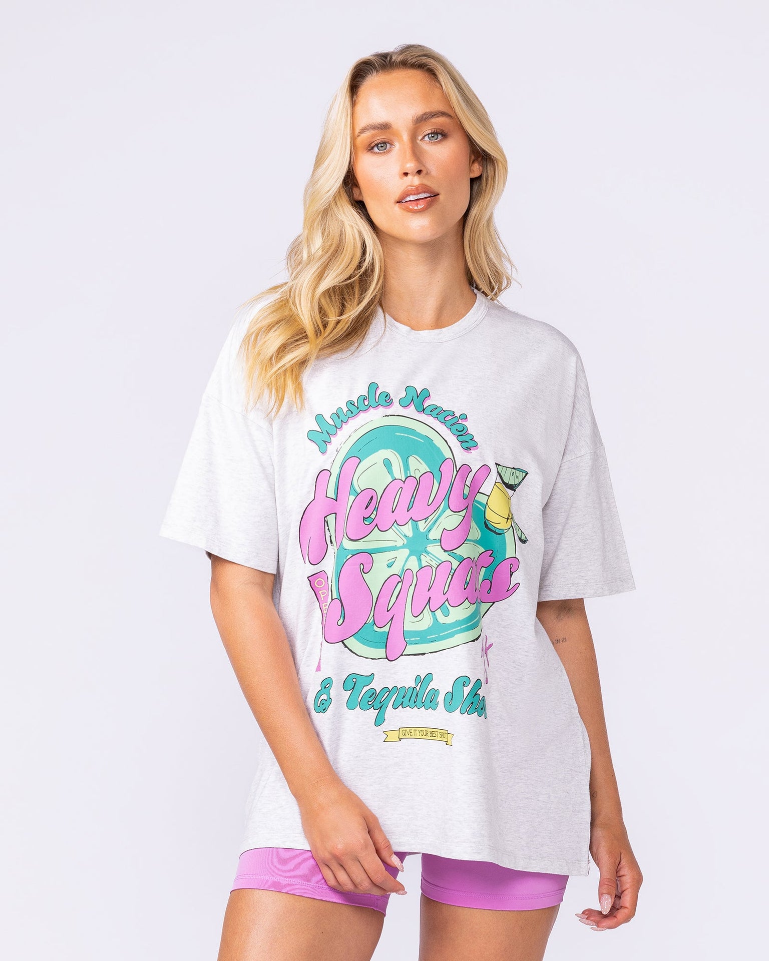 Blanco Oversized Tee - Snow Grey Marl-T-Shirts-XXS-112547SNGRYMR-XXS-MNAPPRL45626-3-Muscle Nation