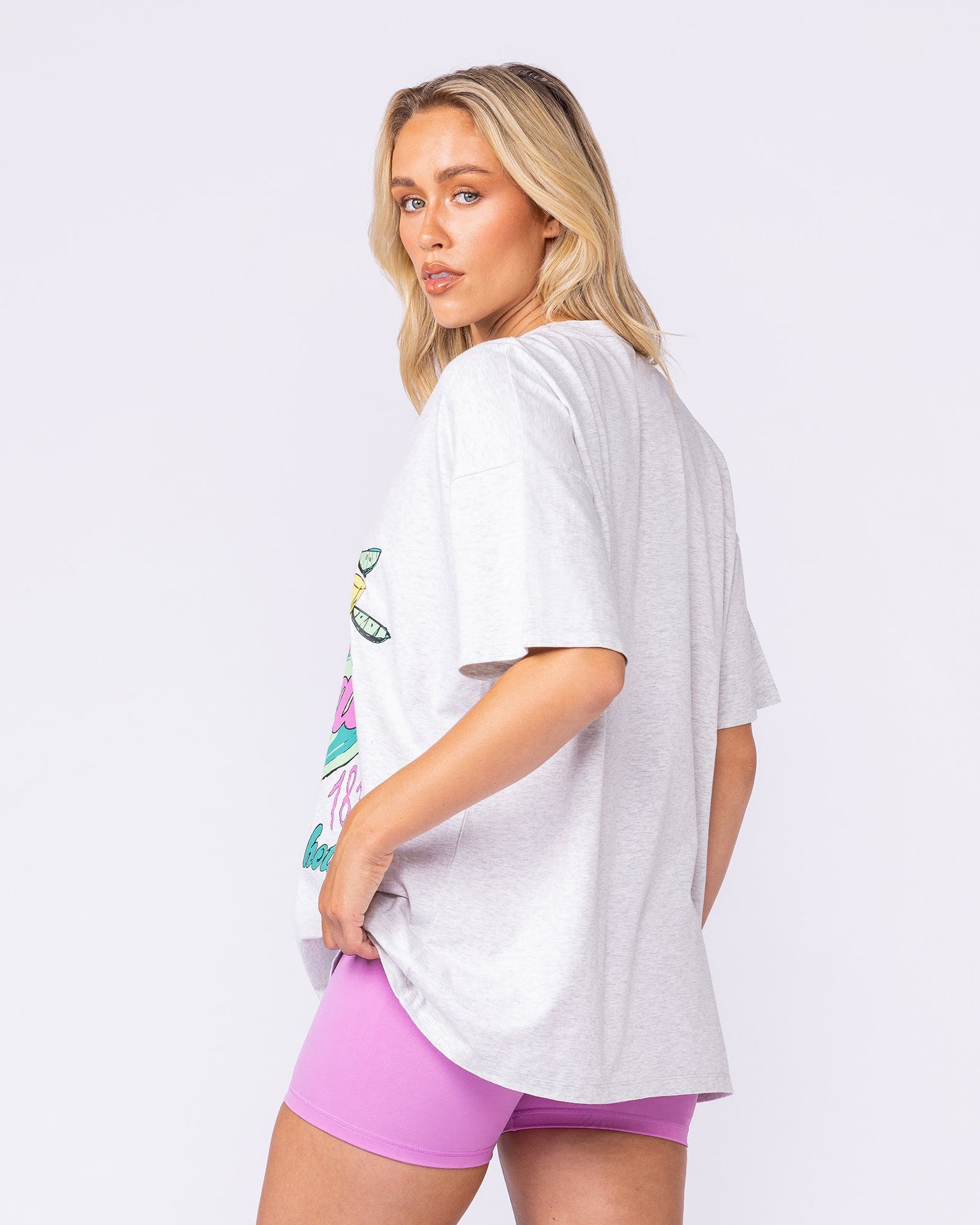Blanco Oversized Tee - Snow Grey Marl-T-Shirts-XXS-112547SNGRYMR-XXS-MNAPPRL45626-2-Muscle Nation
