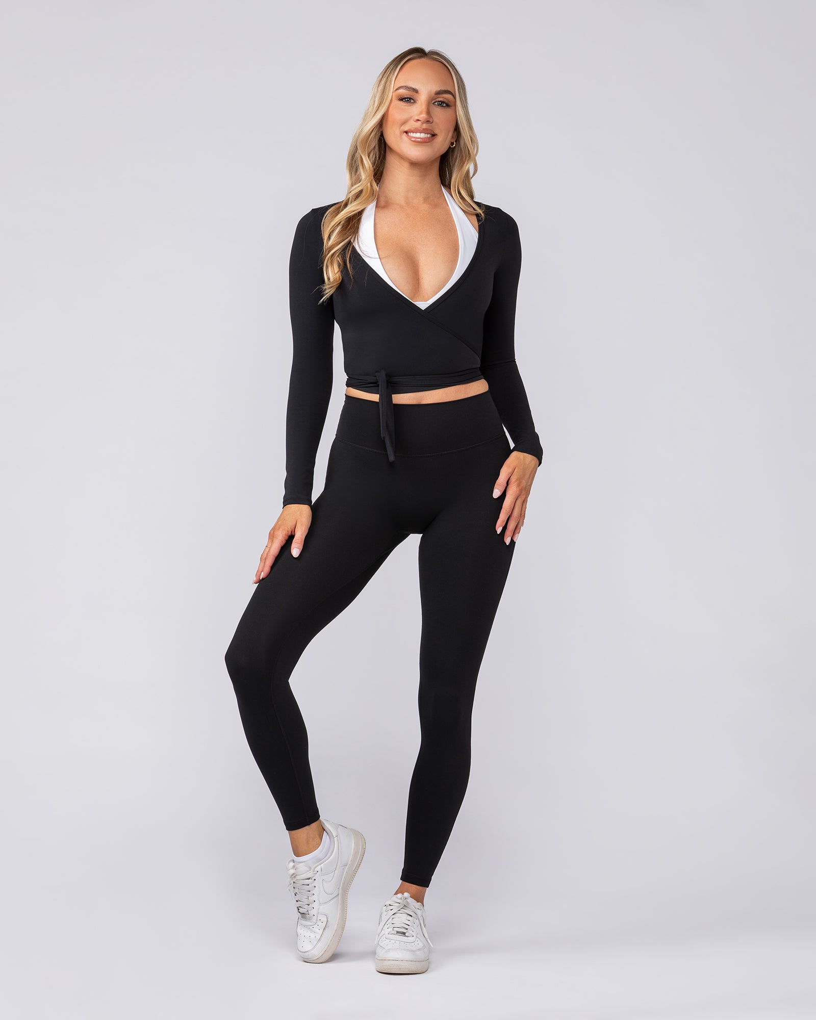 Bliss Wrap Top - Black – Muscle Nation