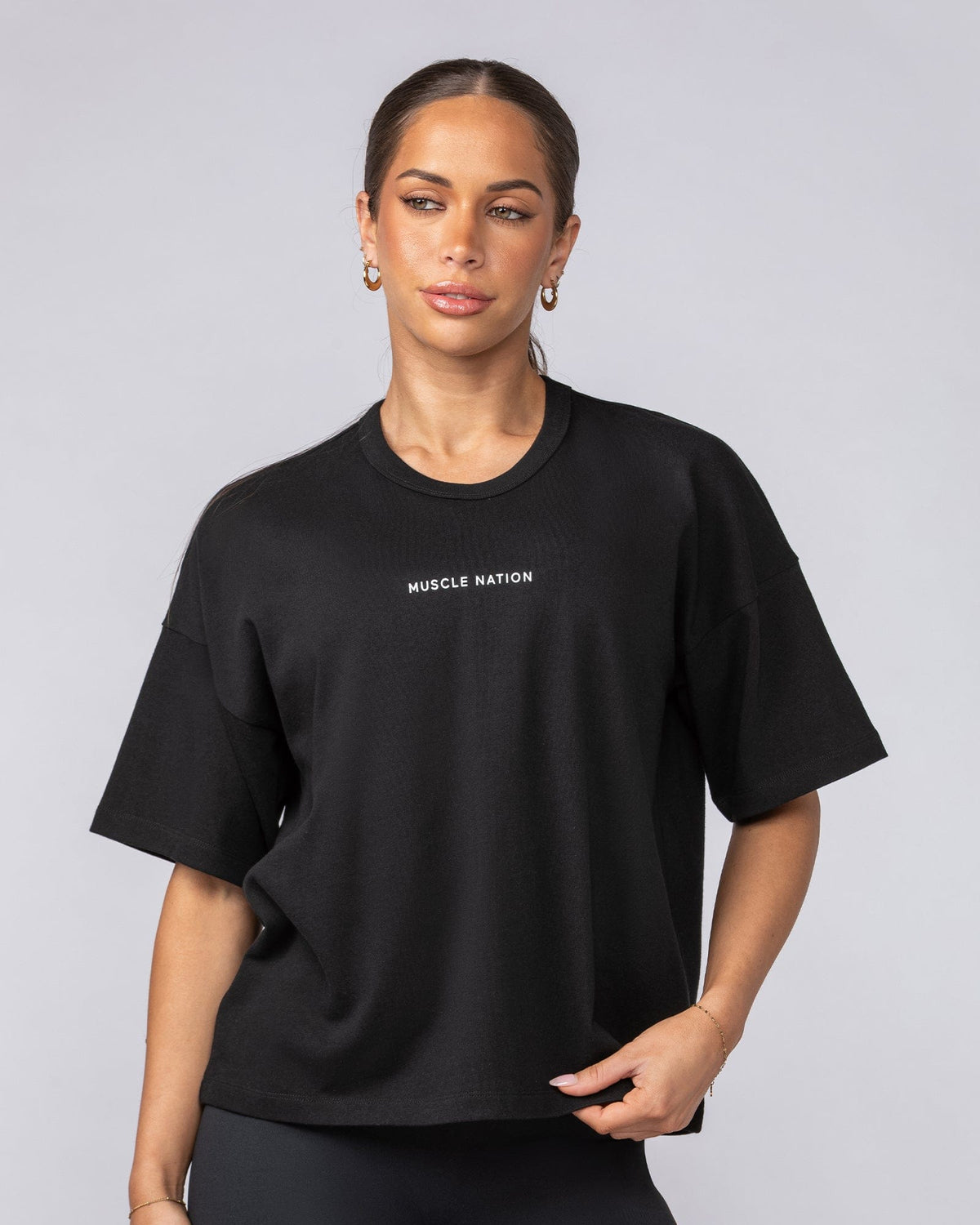 Boxy Fit Tee 1124115BLK-XXS