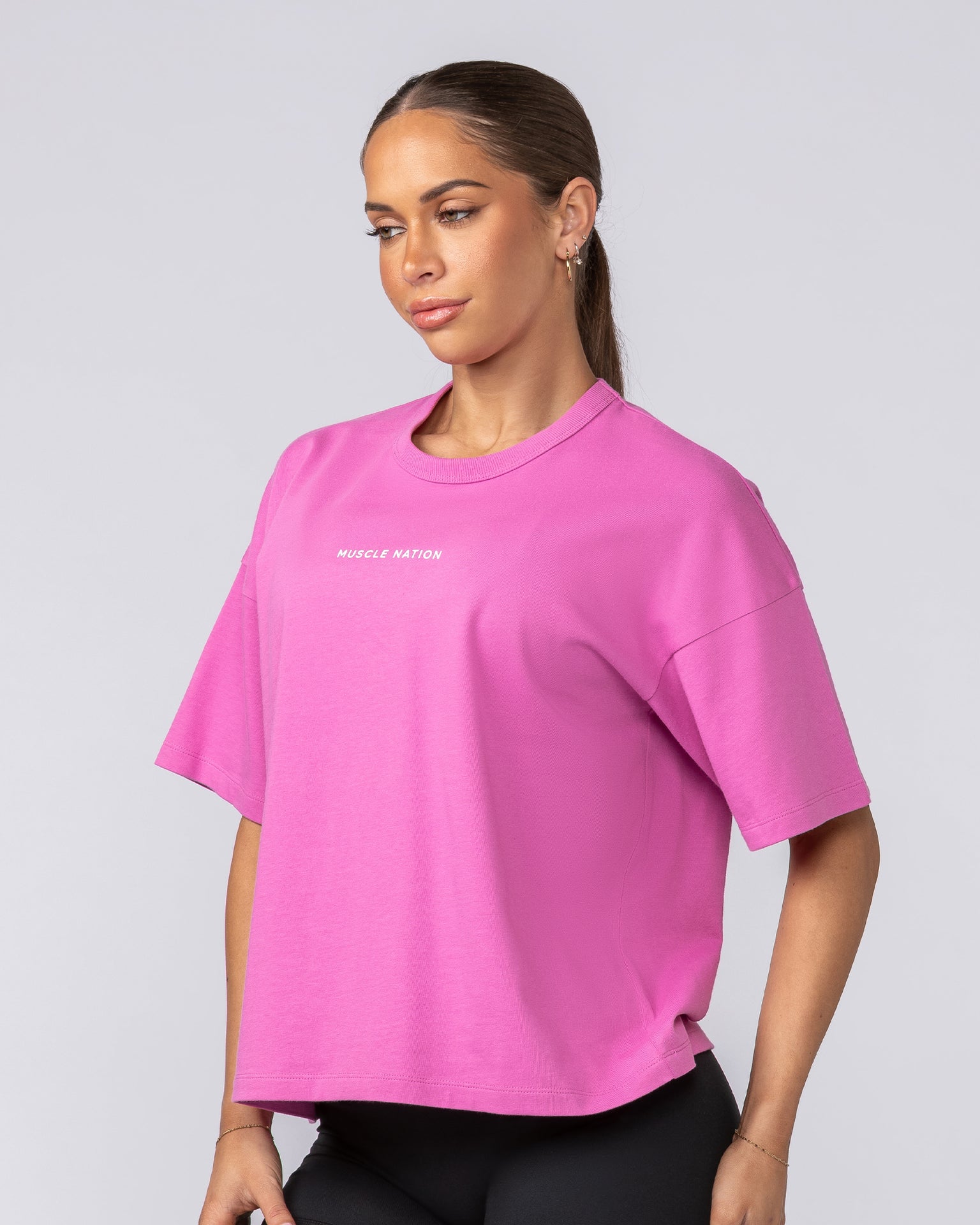 Boxy Fit Tee - Hibiscus-T-Shirts-XXS-062512HIB-XXS-MNAPPRL43118-2-Muscle Nation