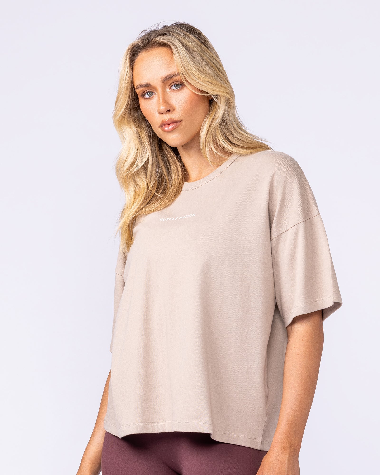 Boxy Fit Tee - Sandstorm-T-Shirts-XXS-112538SDSTM-XXS-MNAPPRL45635-3-Muscle Nation