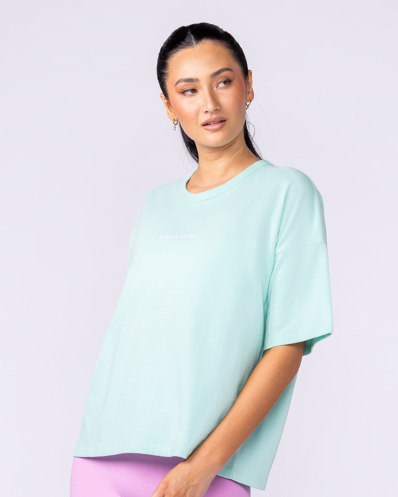 Boxy Fit Tee - Spearmint-T-Shirts-XXS-112538SPMNT-XXS-MNAPPRL45644-3-Muscle Nation
