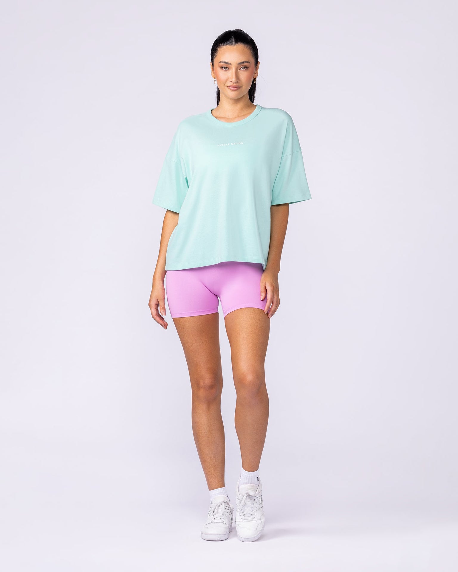 Boxy Fit Tee - Spearmint-T-Shirts-XXS-112538SPMNT-XXS-MNAPPRL45644-5-Muscle Nation