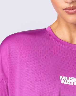 Boxy Training Tee - Radiant Orchid-T-Shirts-XXS-1125133RORID-XXS-MNAPPRL45138-2-Muscle Nation