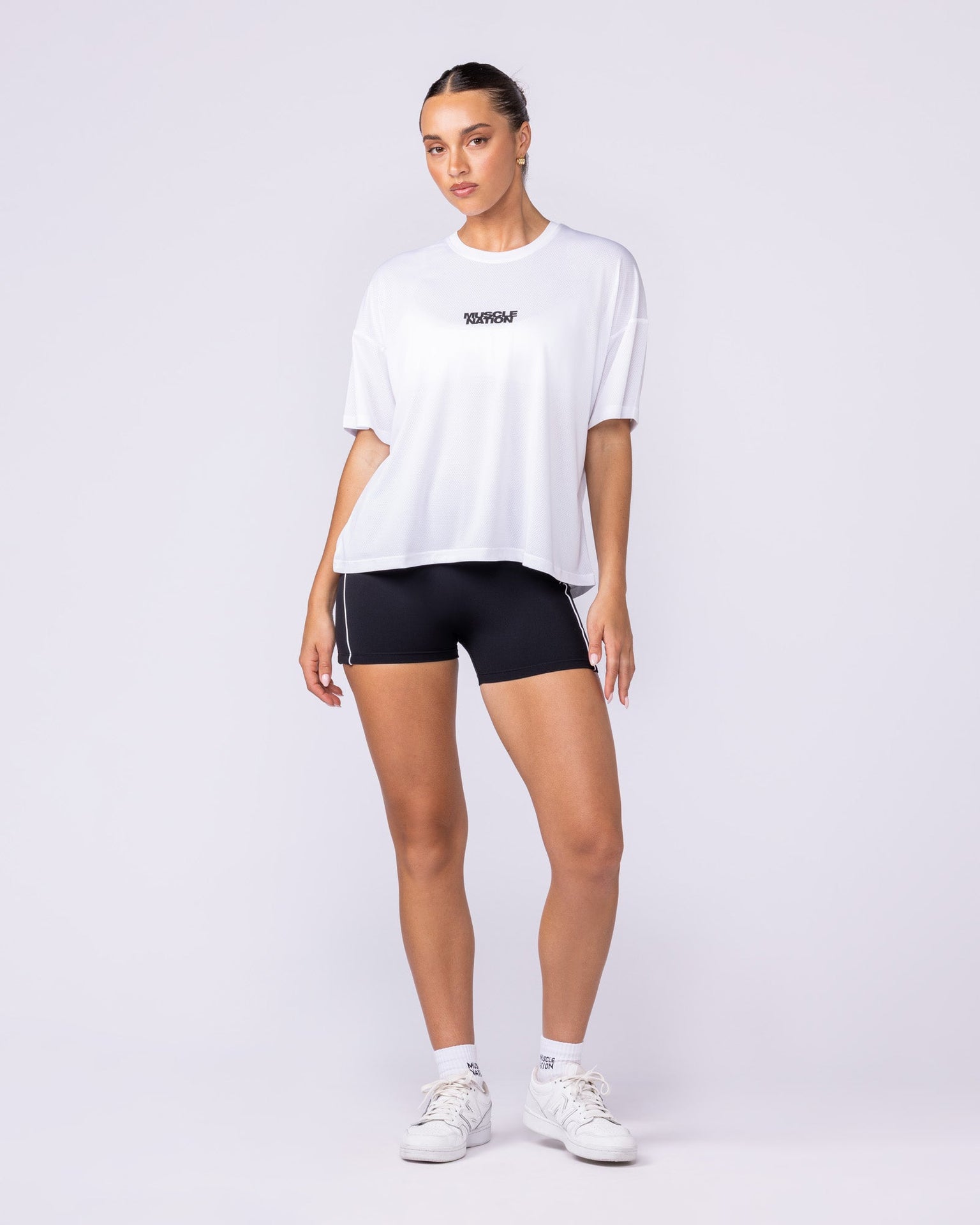 Boxy Training Tee - White-T-Shirts-XXS-1125133WHT-XXS-MNAPPRL45147-6-Muscle Nation