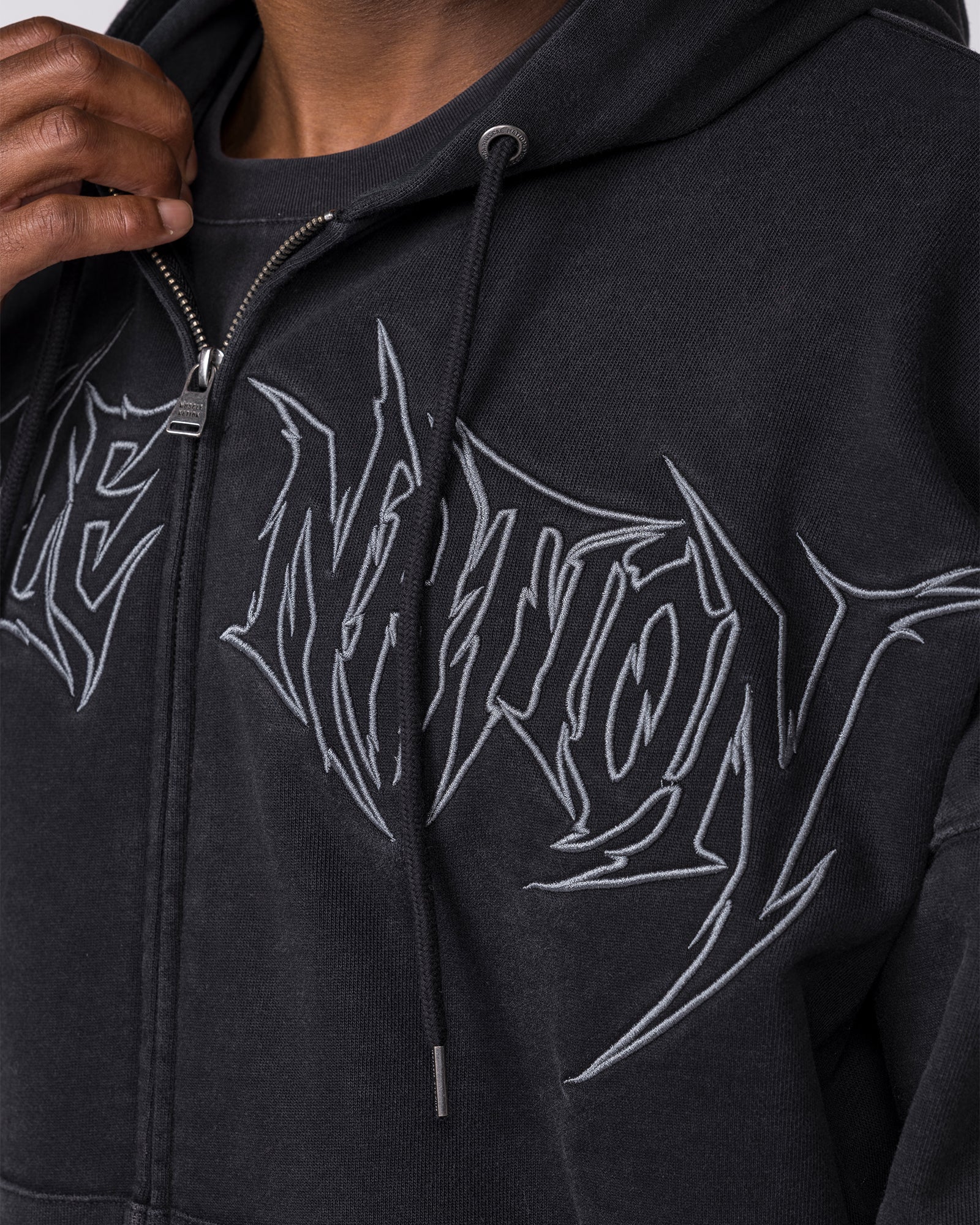 Breakout Vintage Zip Hoodie - Washed Black-Jumpers & Hoodies-XS-032641WSHBLK-XS-MNAPPRL49677-6-Muscle Nation