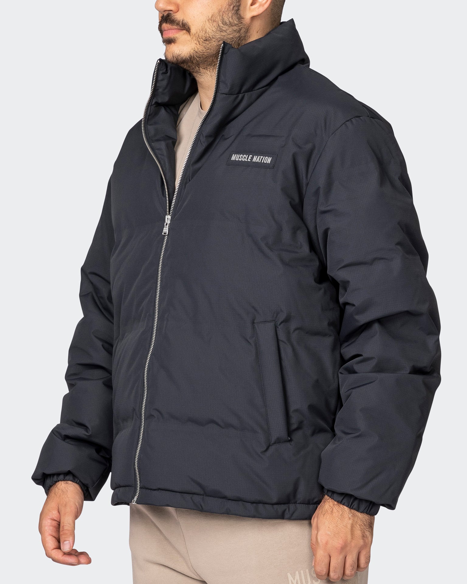 Mens Puffer Jacket - Black-Jackets-S-032312BLK-S-MNAPPRL21864-4-Muscle Nation